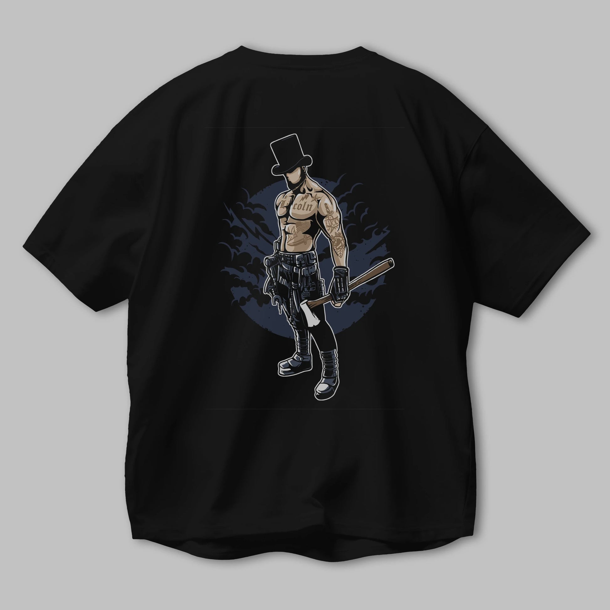 Lincoln Arka Baskılı Oversize t-shirt Erkek Kadın Unisex %100 Pamuk
