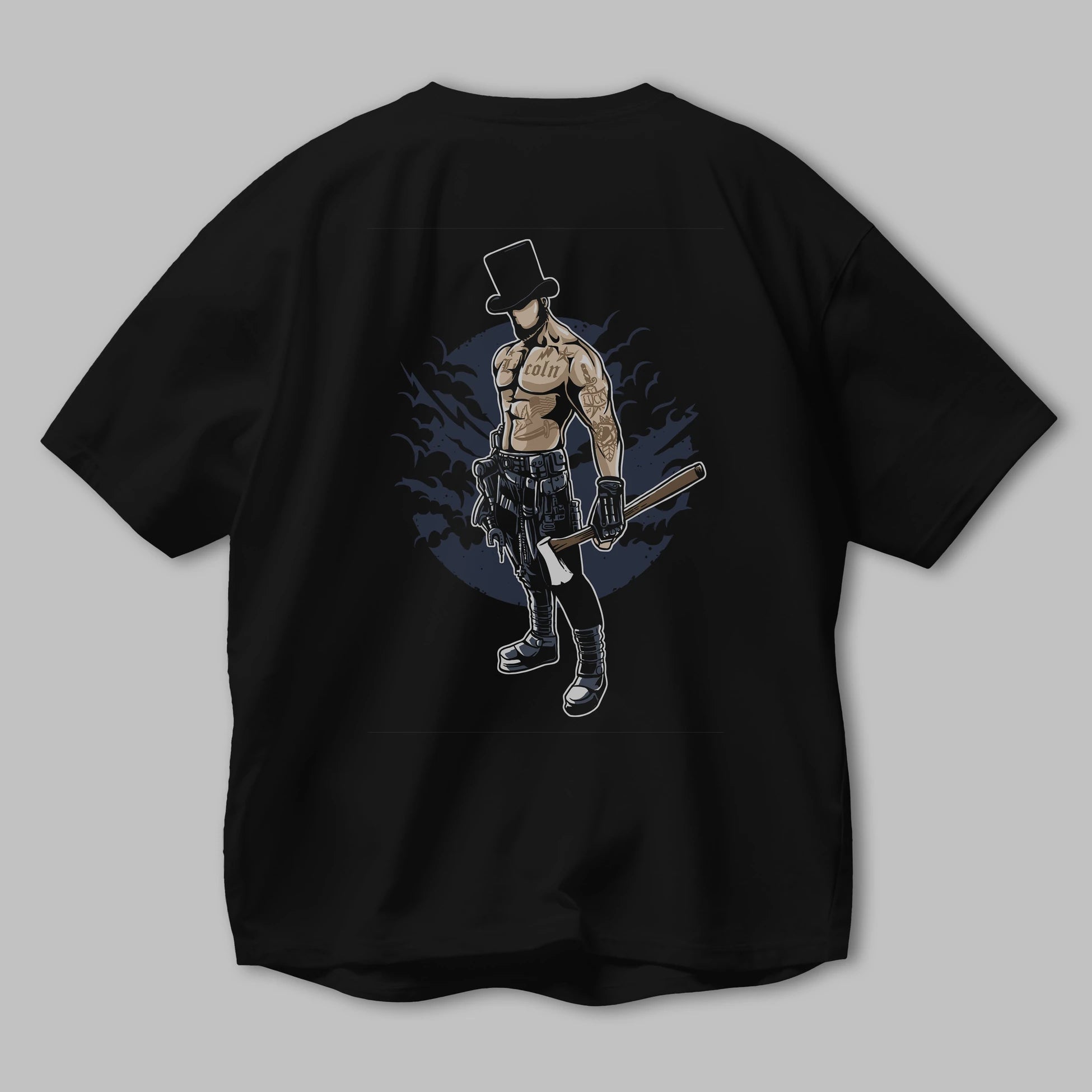 Lincoln Arka Baskılı Oversize t-shirt Erkek Kadın Unisex %100 Pamuk