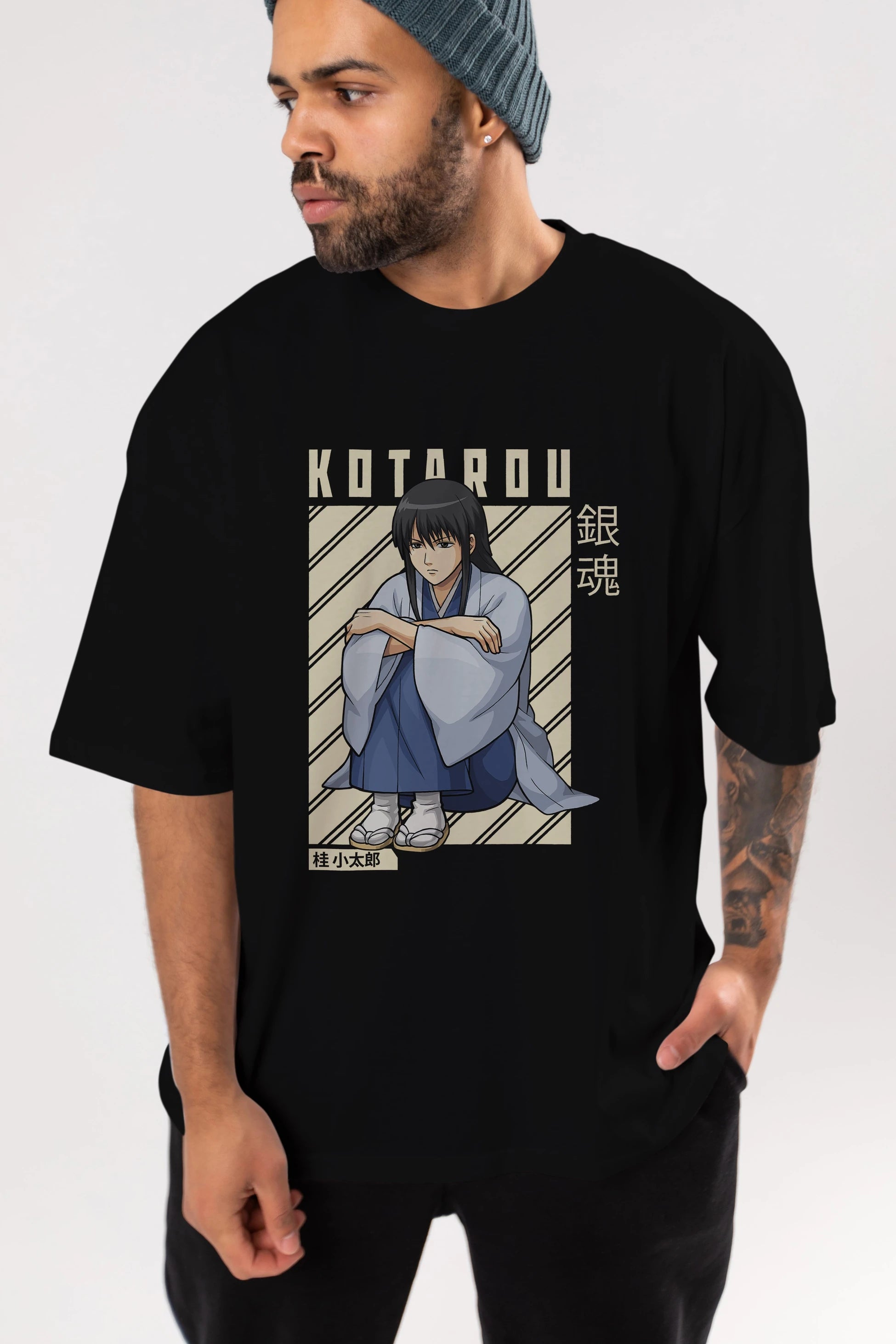 Kotarou Katsura GINTAMA Anime Ön Baskılı Oversize t-shirt %100 pamuk Erkek Kadın Unisex