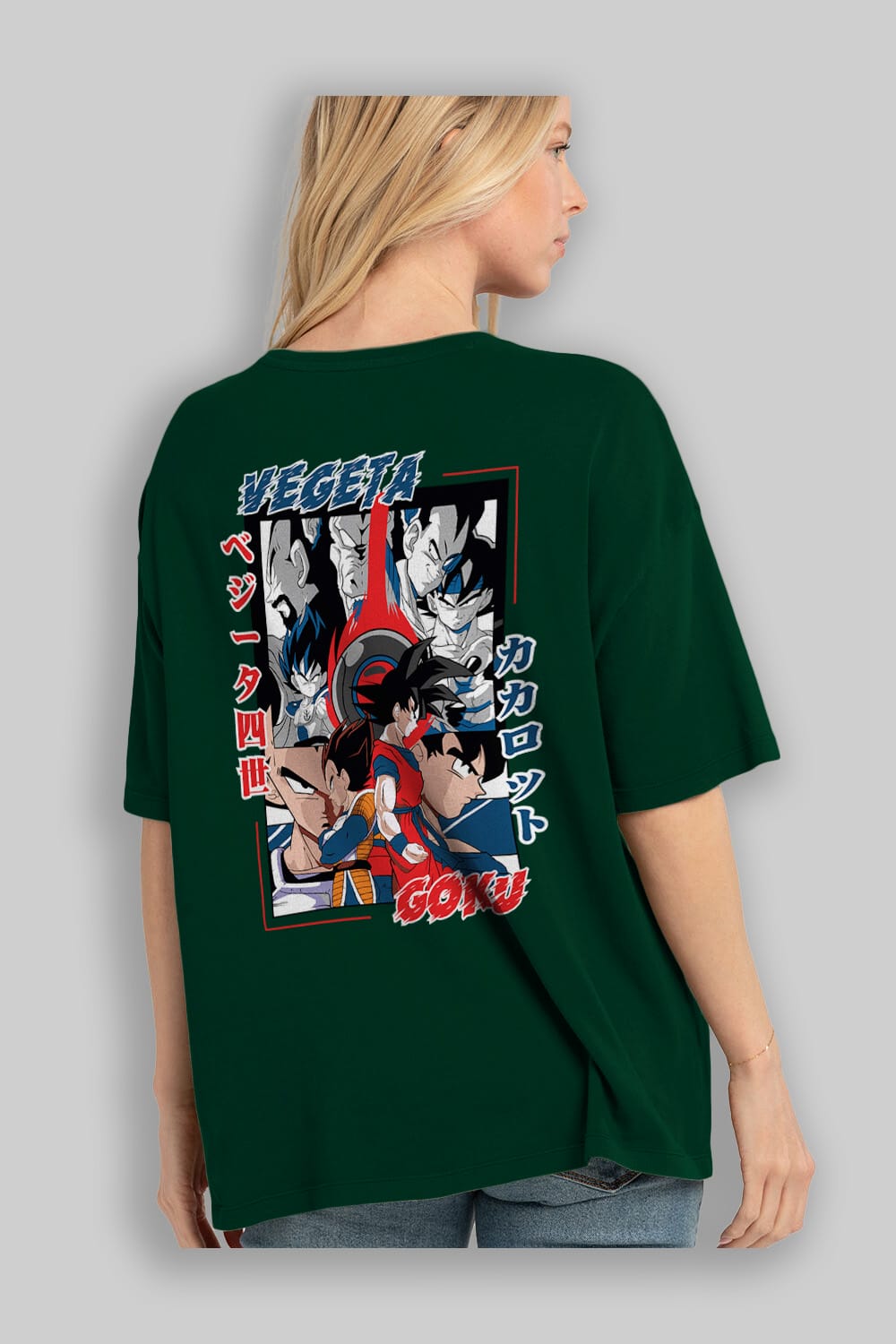 VEGETA VS GOKU Anime Arka Baskılı Oversize t-shirt Erkek Kadın Unisex