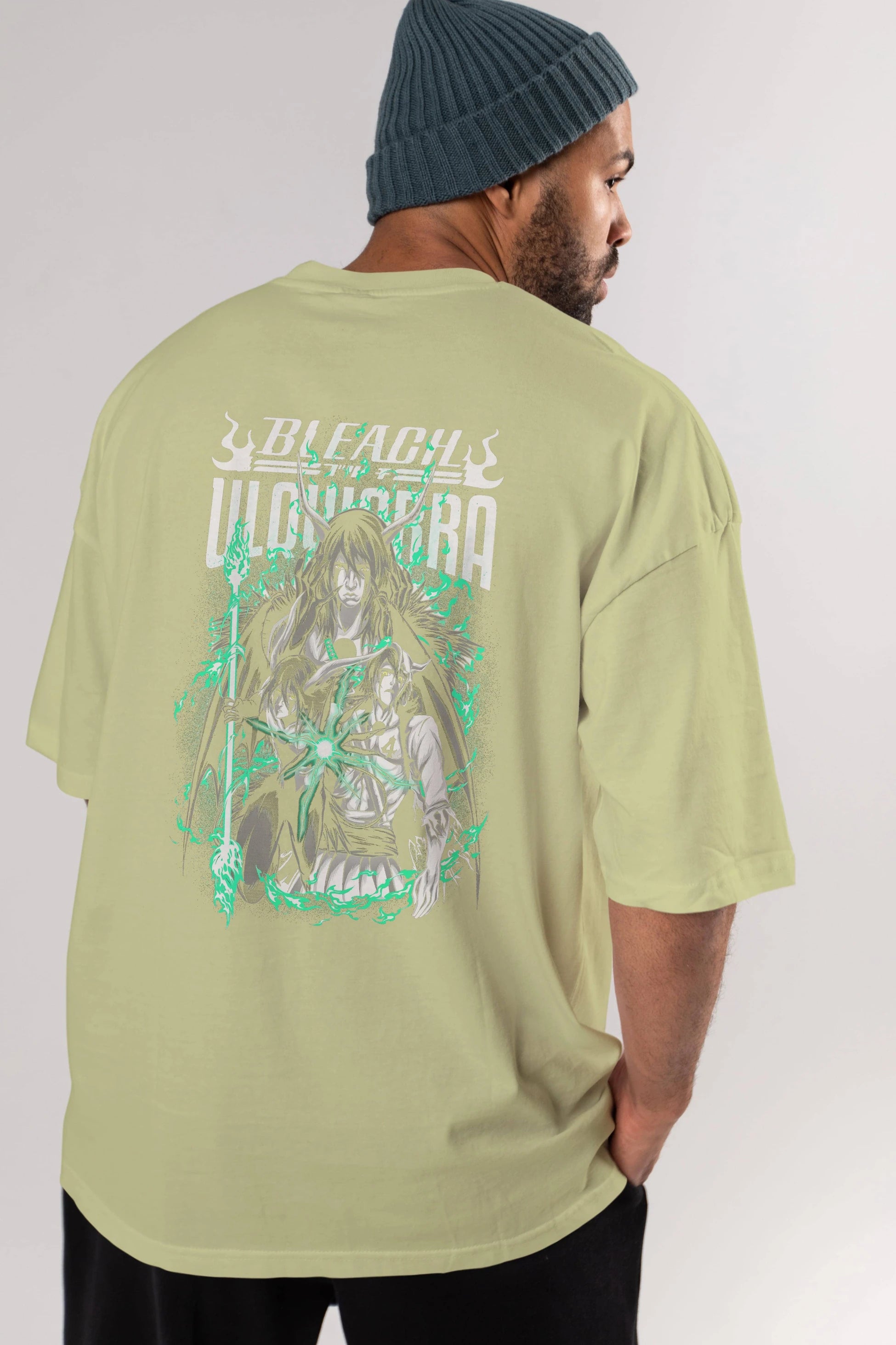 BLEACH(ULQUIARRA) Anime Arka Baskılı Oversize t-shirt Erkek Kadın Unisex