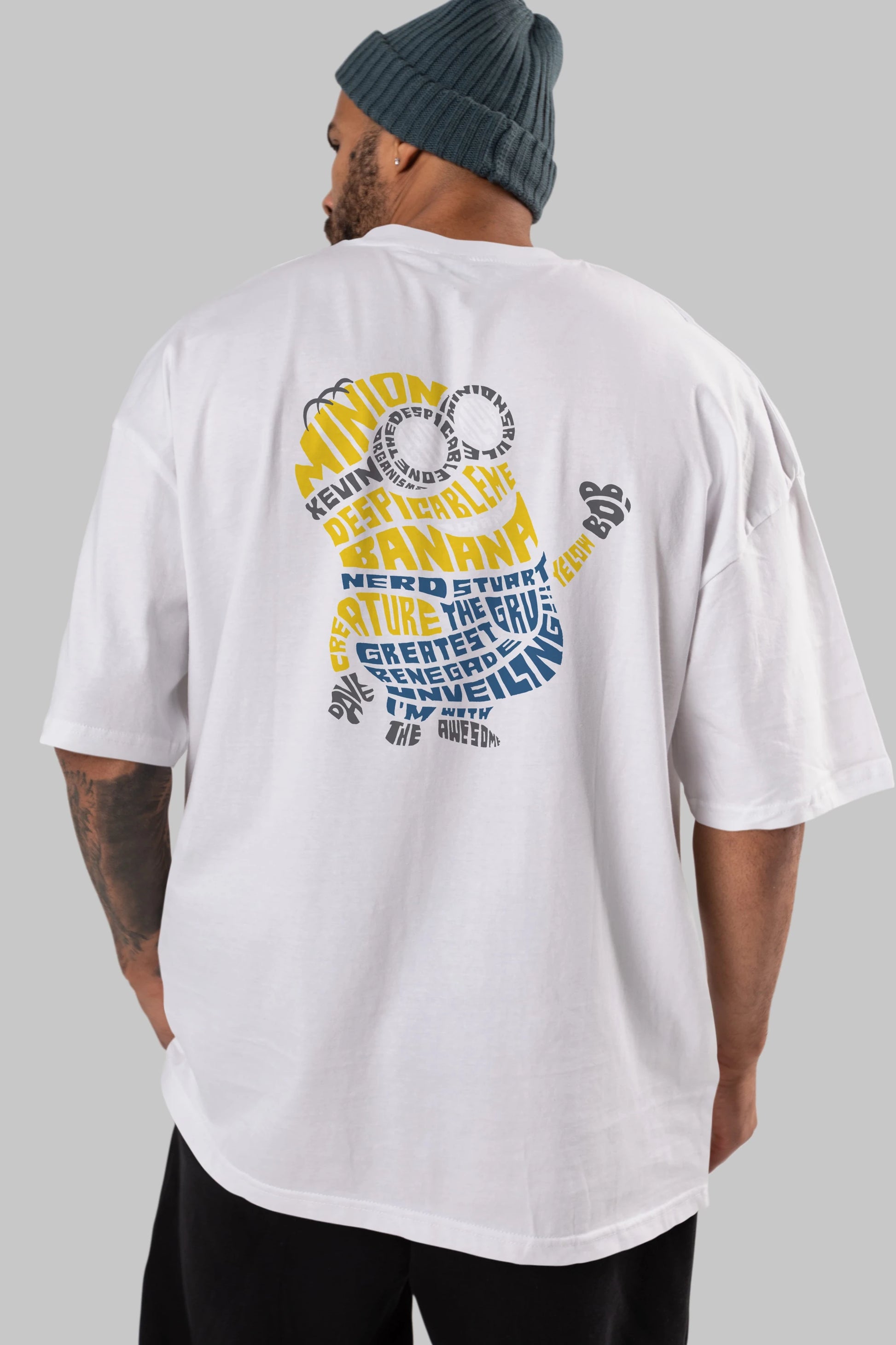 Minion Arka Baskılı Oversize t-shirt %100 pamuk Erkek Kadın Unisex