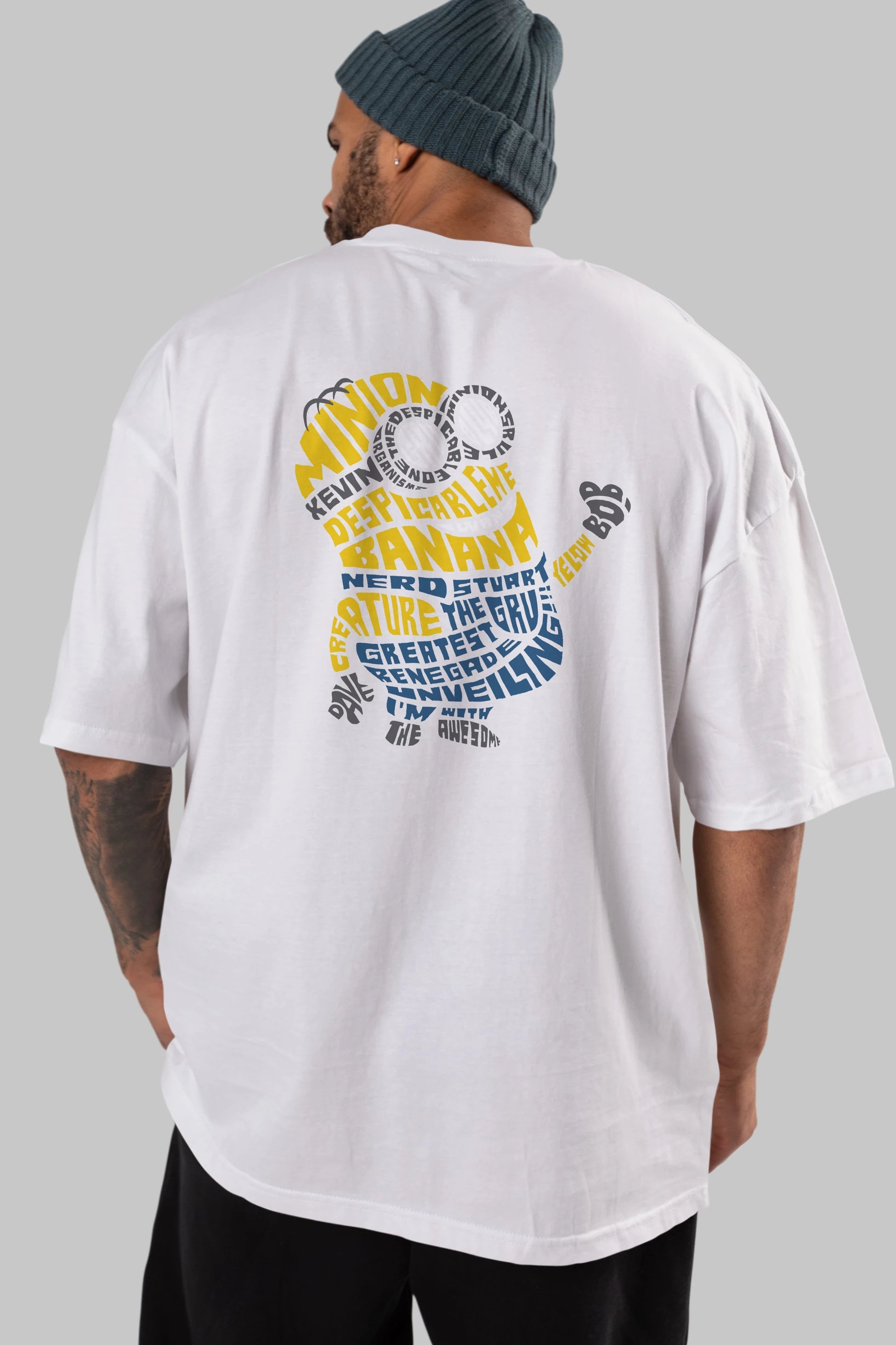 Minion Arka Baskılı Oversize t-shirt %100 pamuk Erkek Kadın Unisex