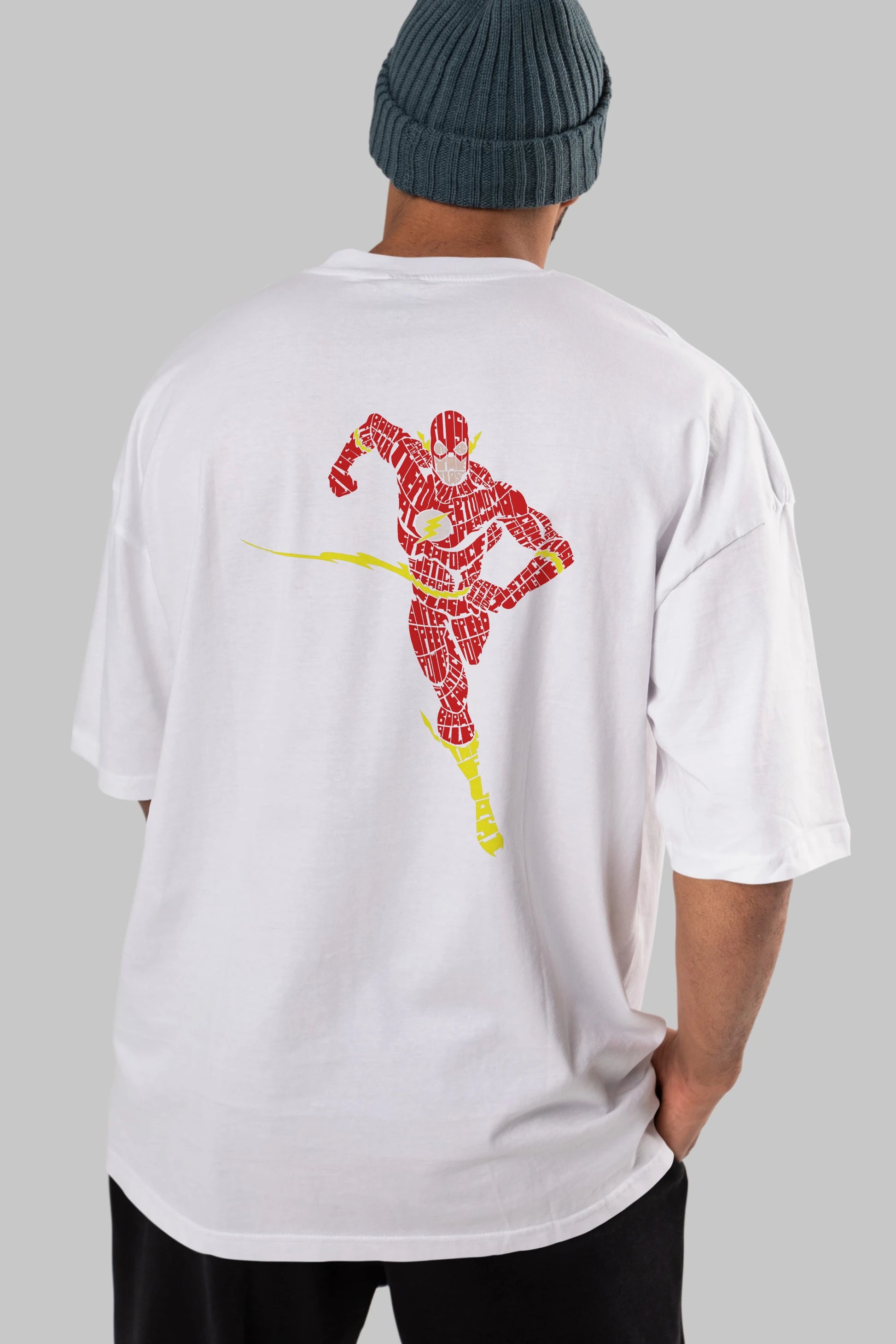 The Flash Arka Baskılı Oversize t-shirt %100 pamuk Erkek Kadın Unisex