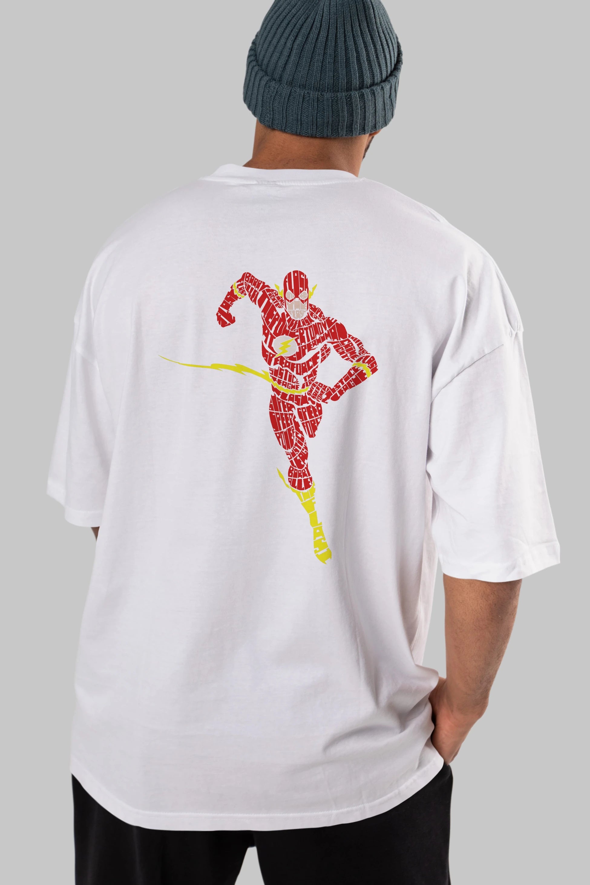 The Flash Arka Baskılı Oversize t-shirt %100 pamuk Erkek Kadın Unisex