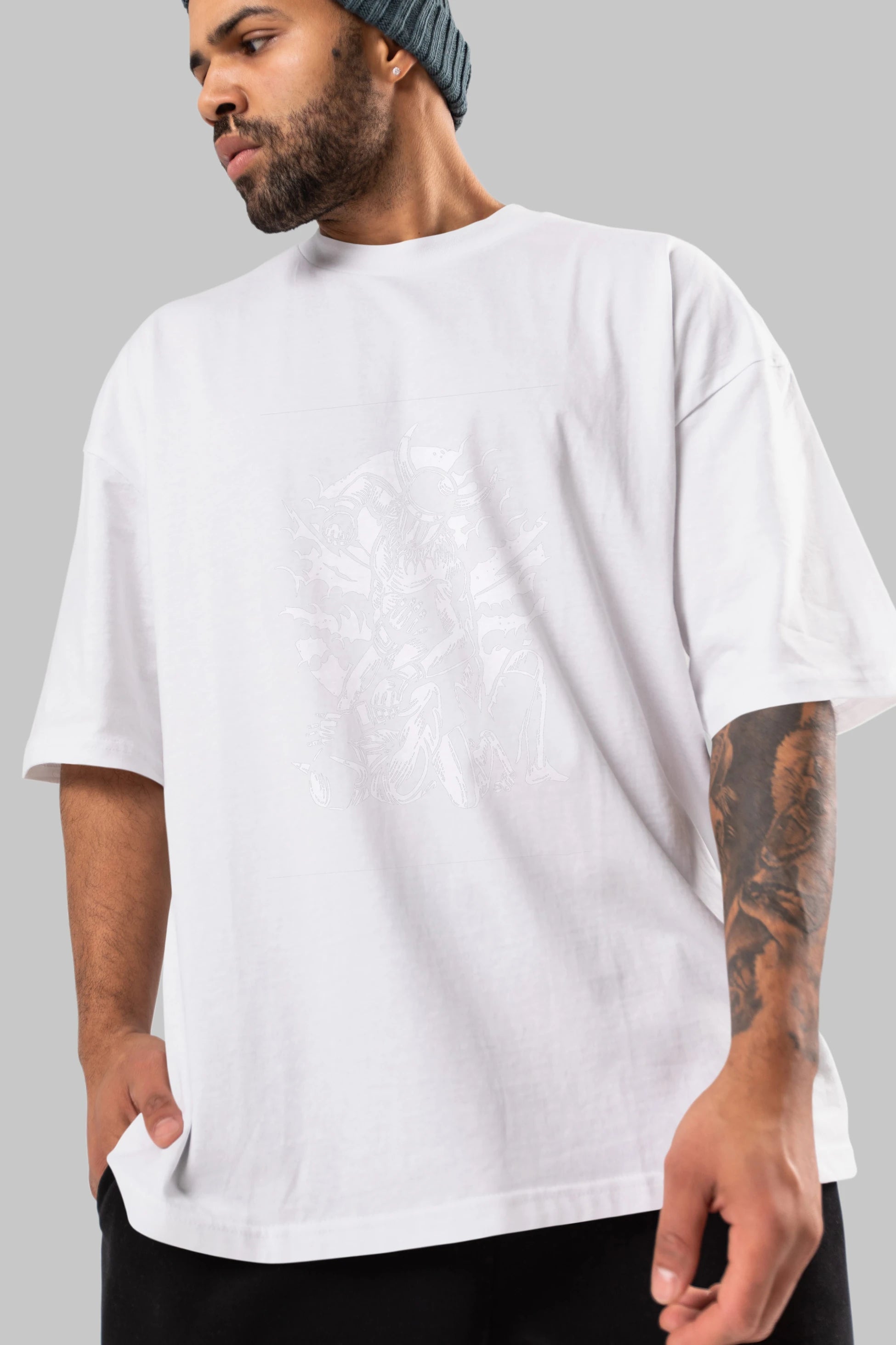 Viking MMA Fighter Ön Baskılı Oversize t-shirt Erkek Kadın Unisex %100 Pamuk tişort