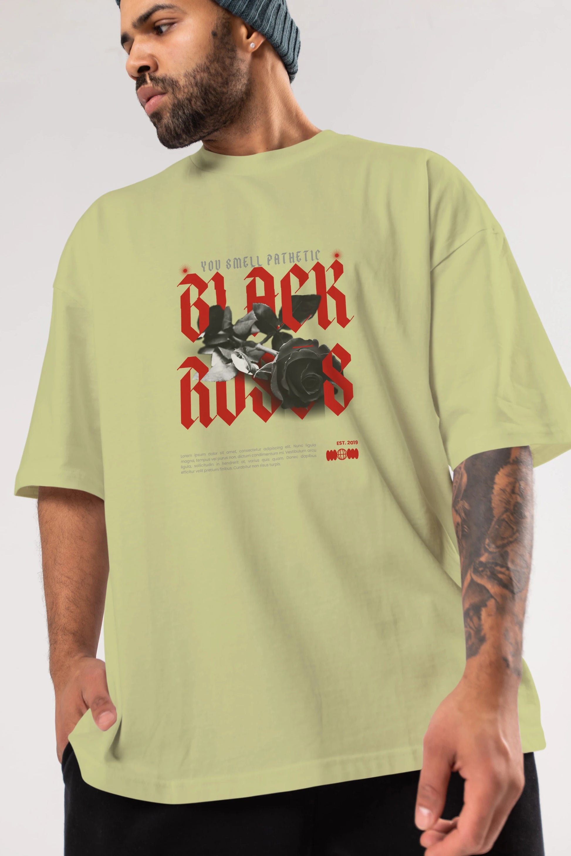 Black Roses Ön Baskılı Oversize t-shirt Erkek Kadın Unisex