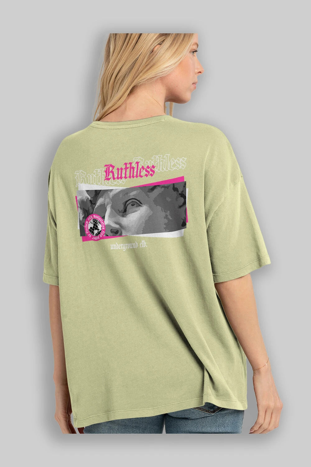 Ruthless Arka Baskılı Oversize t-shirt Erkek Kadın Unisex