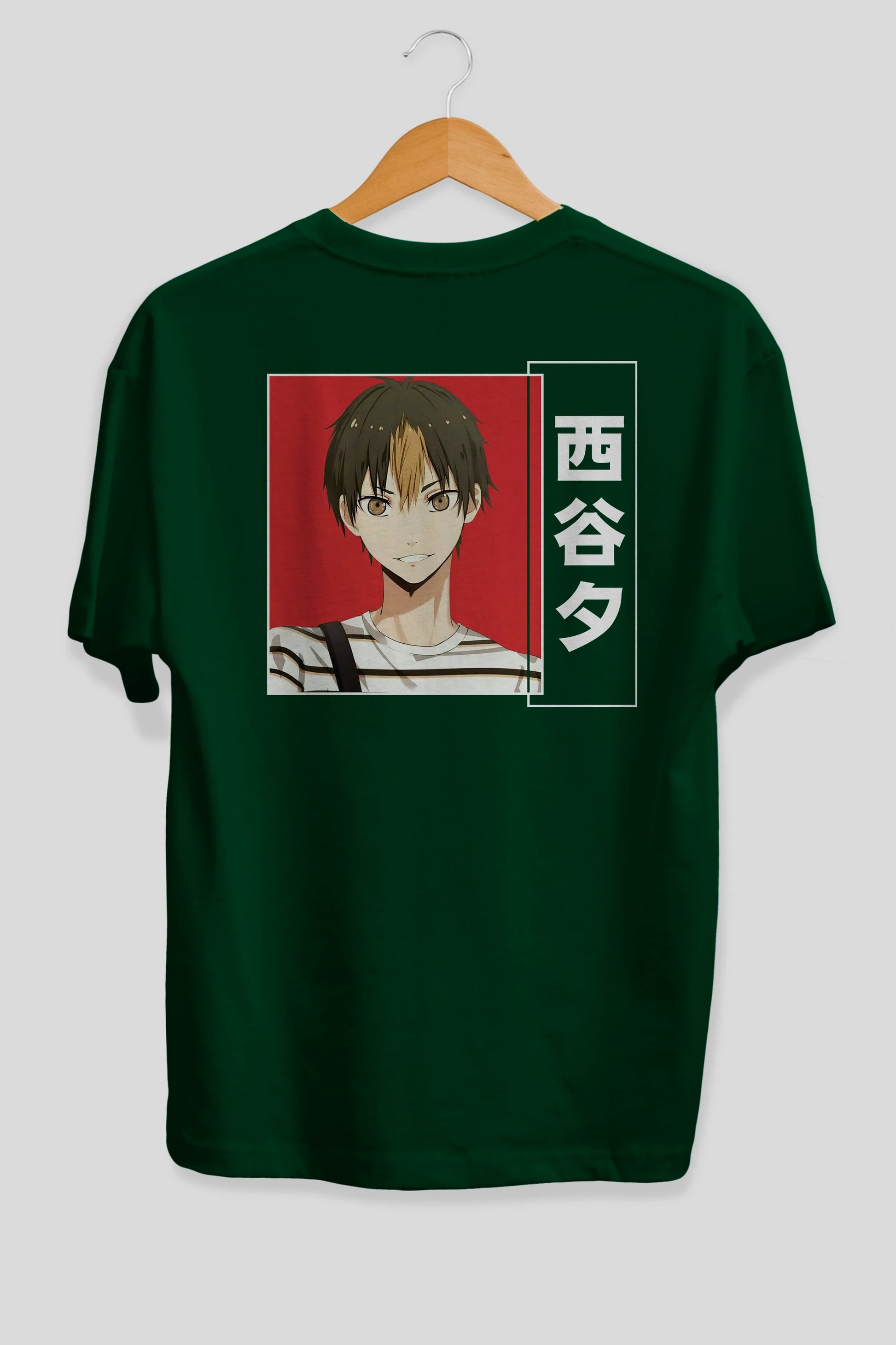 Yuu Nishinoya 1 Anime Arka Baskılı Oversize t-shirt Erkek Kadın Unisex