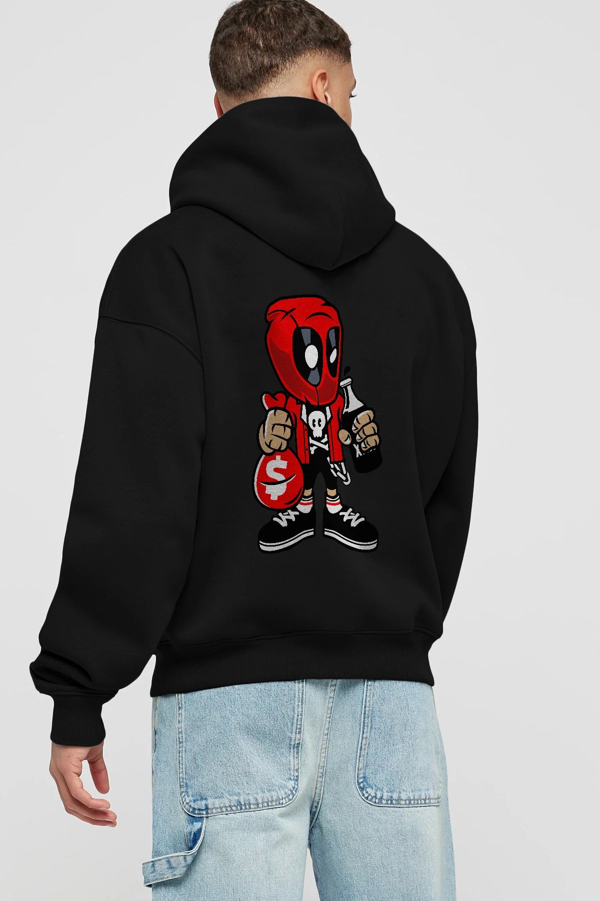 Deadpool (20) Arka Baskılı Hoodie Oversize Kapüşonlu Sweatshirt Erkek Kadın Unisex