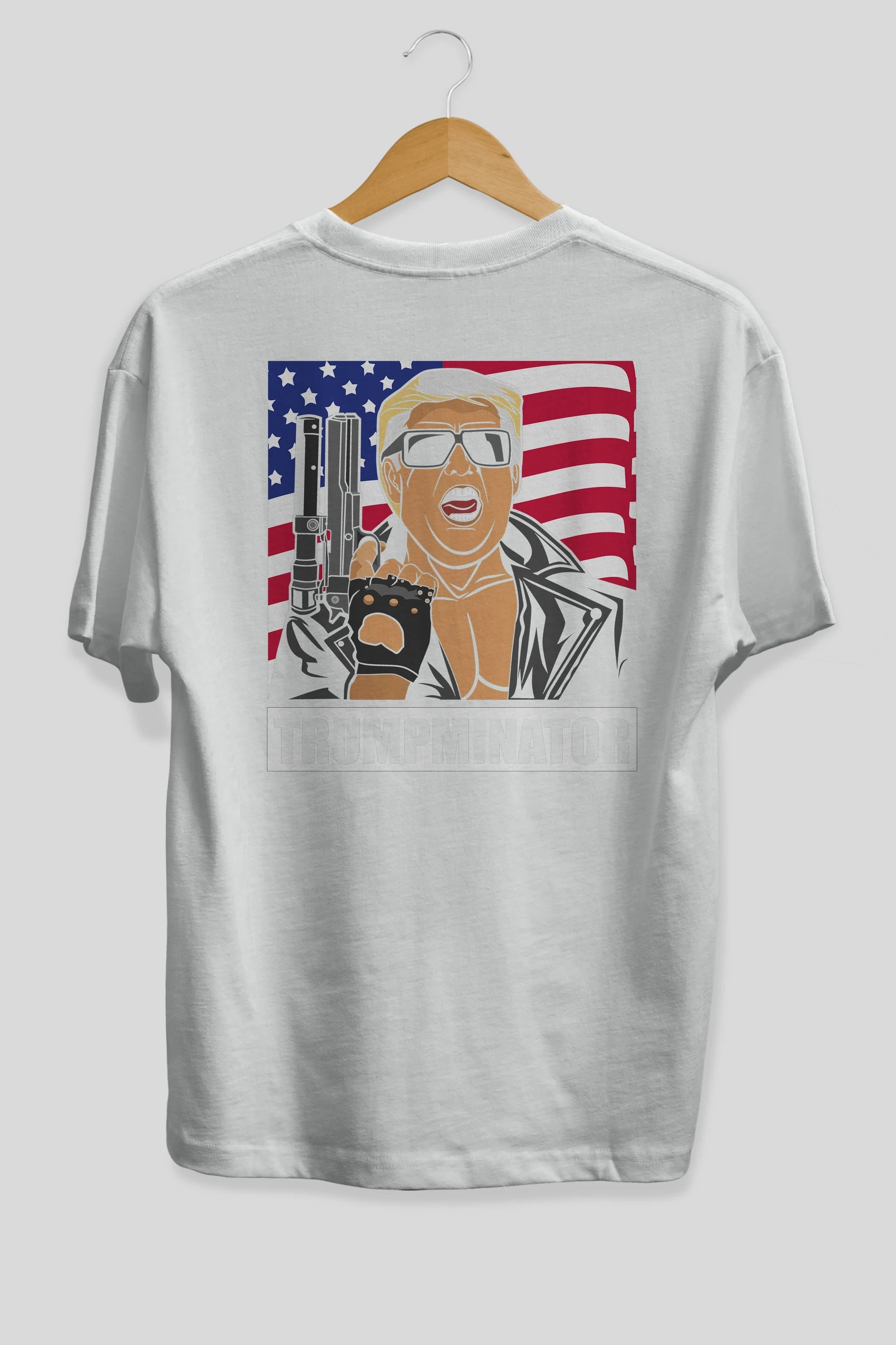 Trumpminator Arka Baskılı Oversize t-shirt Erkek Kadın Unisex %100 Pamuk tişort