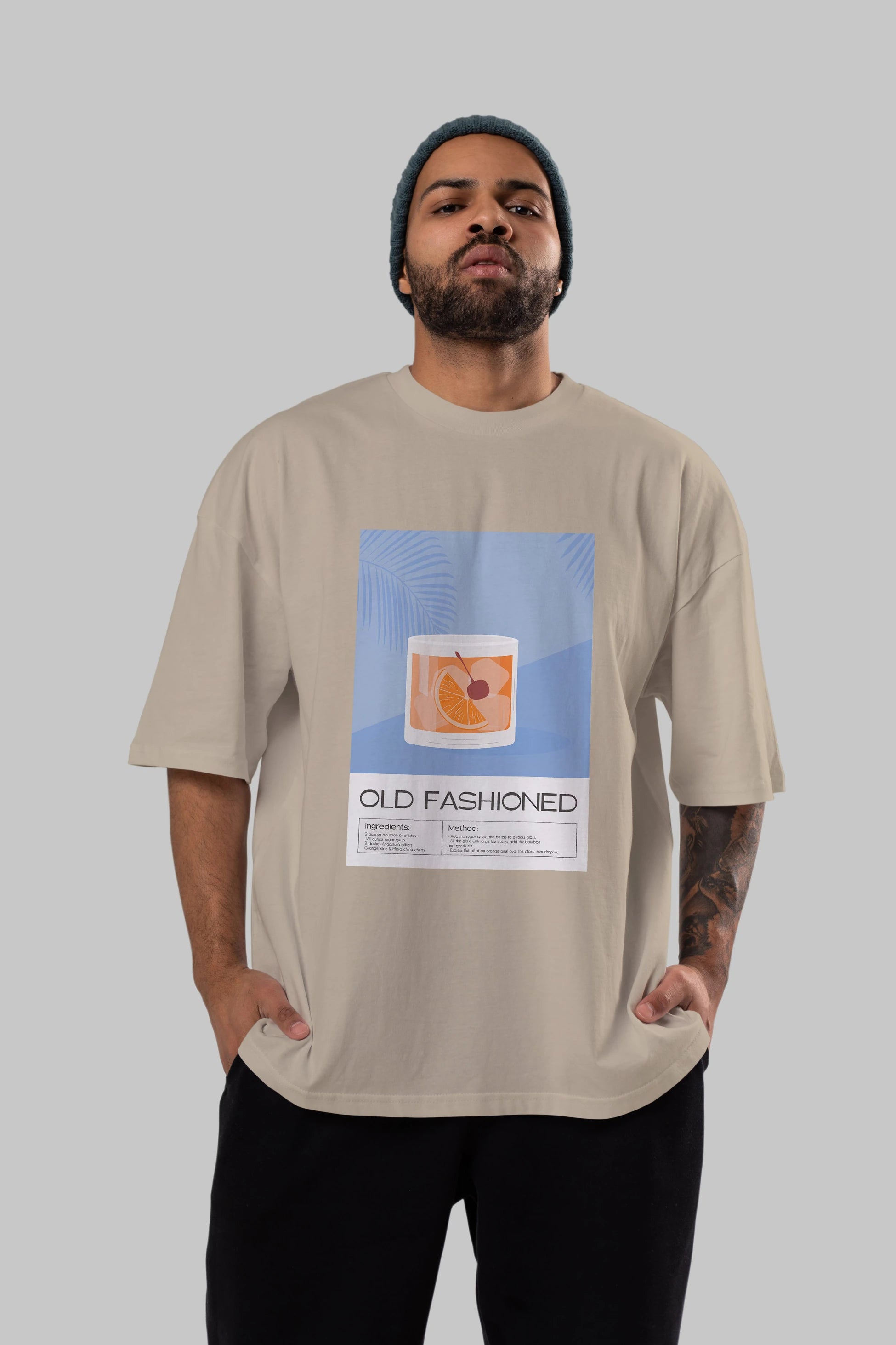 Old Fashioned 3 Ön Baskılı Oversize t-shirt Erkek Kadın Unisex %100 Pamuk Bisiklet Yaka tişort