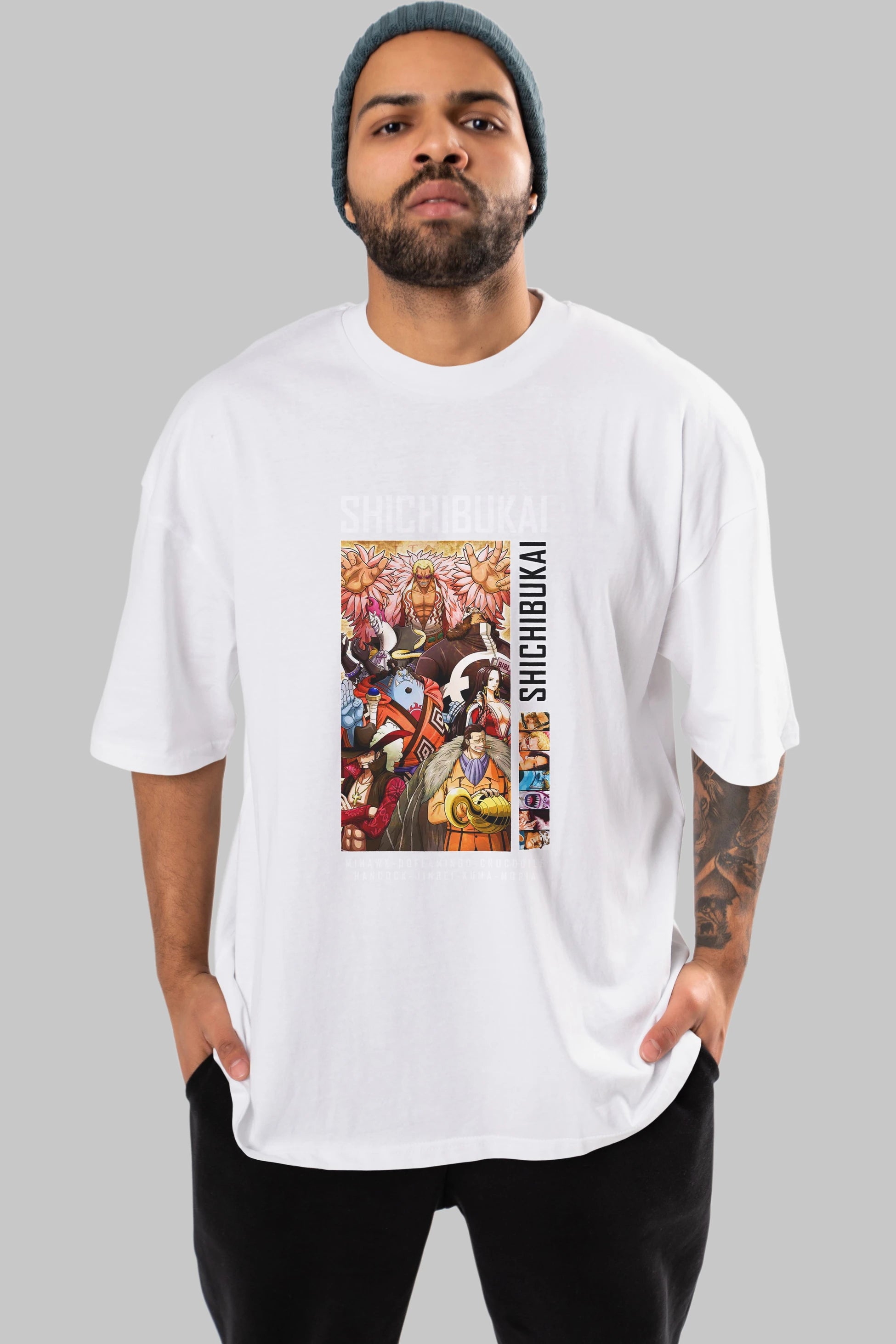 Shichibukai Anime Ön Baskılı Oversize t-shirt Erkek Kadın Unisex