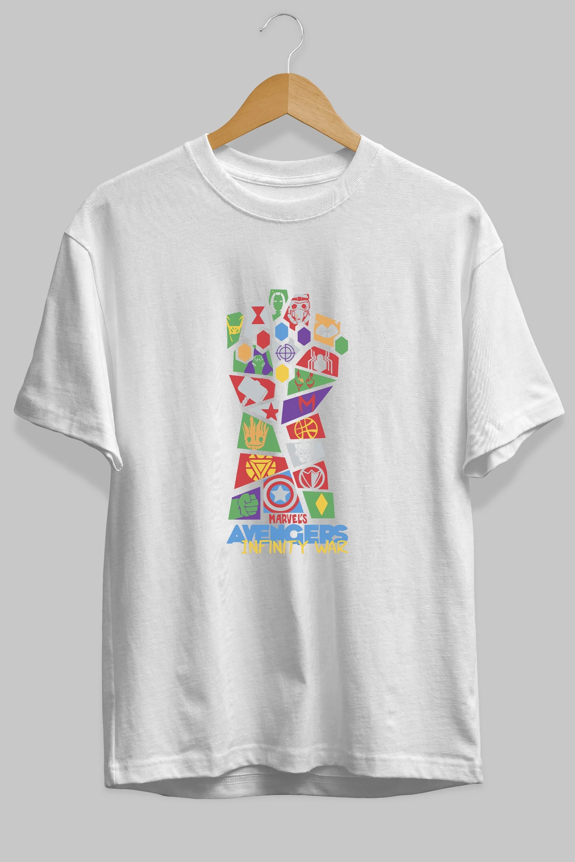 The Avengers Ön Baskılı Oversize t-shirt Erkek Kadın Unisex %100 Pamuk Bisiklet Yaka tişort