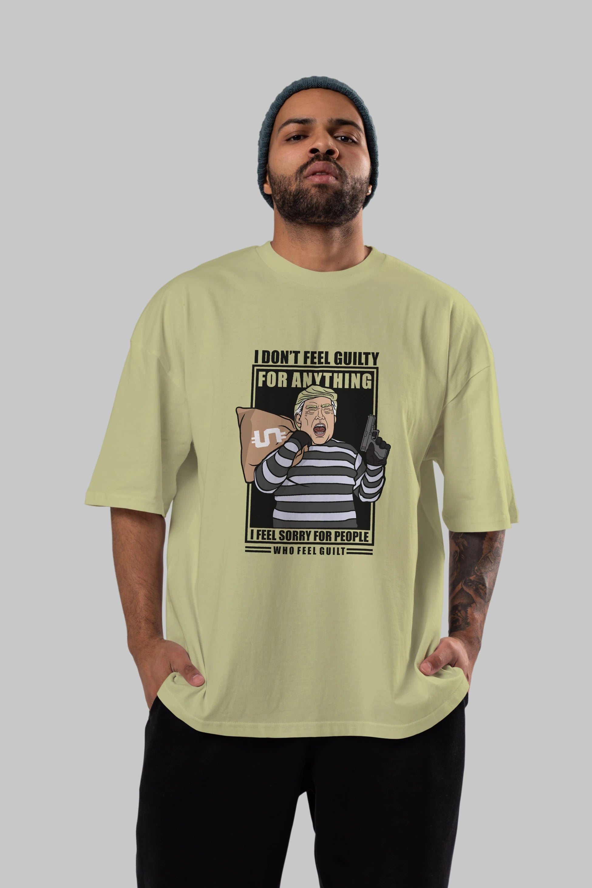 Criminal Trump Ön Baskılı Oversize t-shirt Erkek Kadın Unisex %100 Pamuk tişort