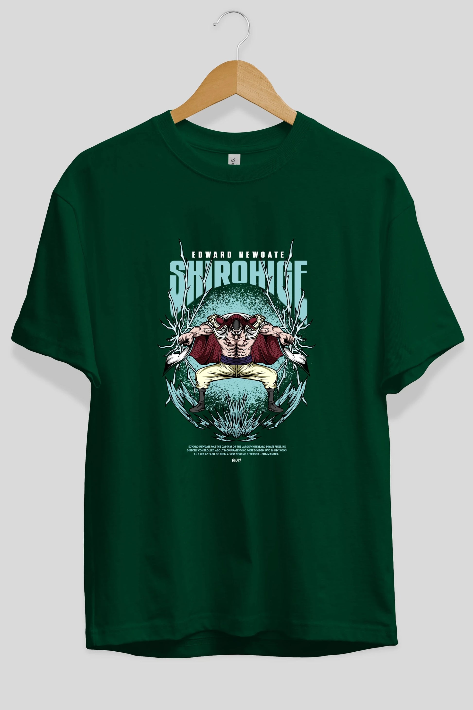 Shirohige Anime Ön Baskılı Oversize t-shirt %100 pamuk Erkek Kadın Unisex