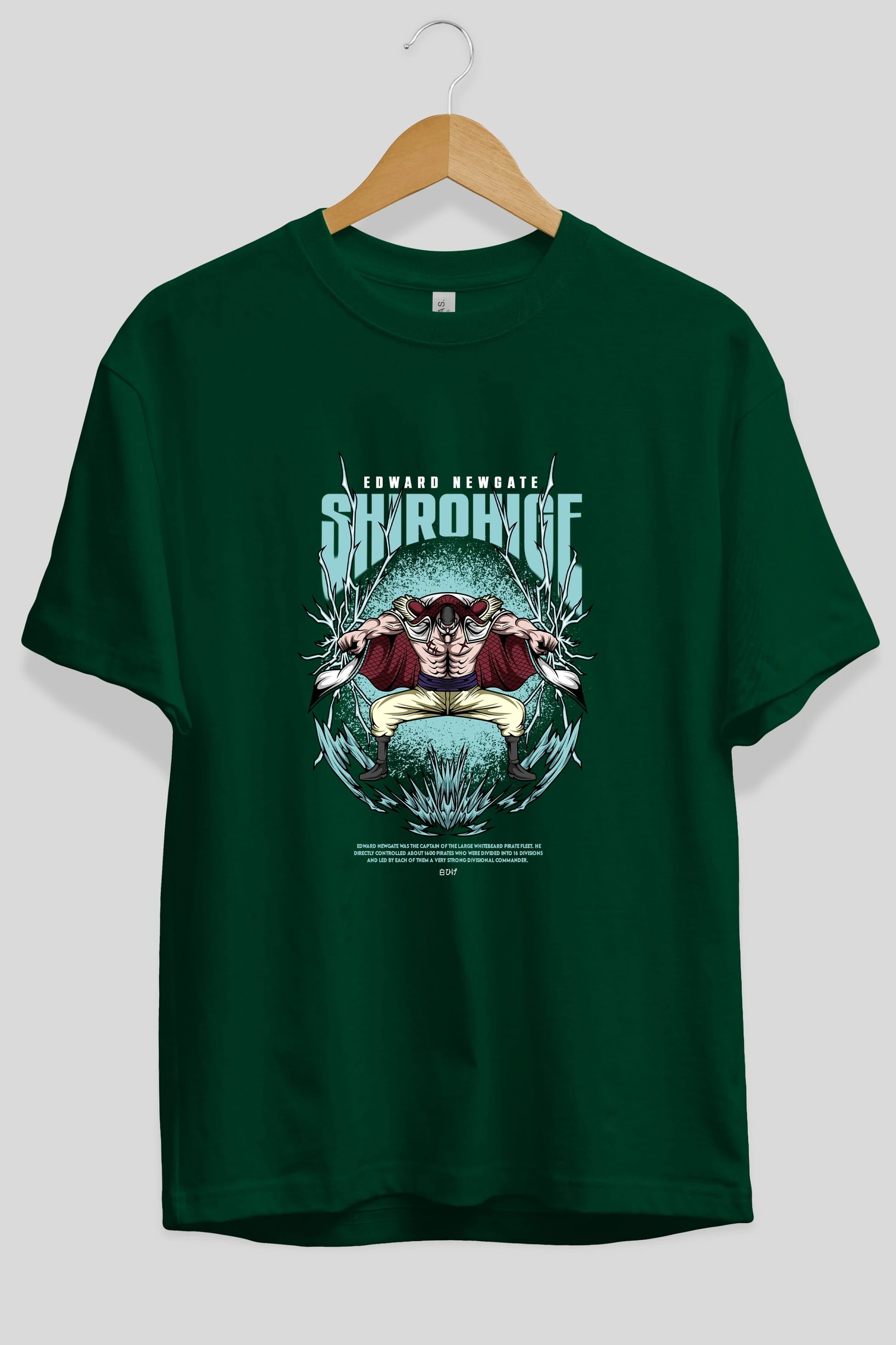 Shirohige Anime Ön Baskılı Oversize t-shirt %100 pamuk Erkek Kadın Unisex