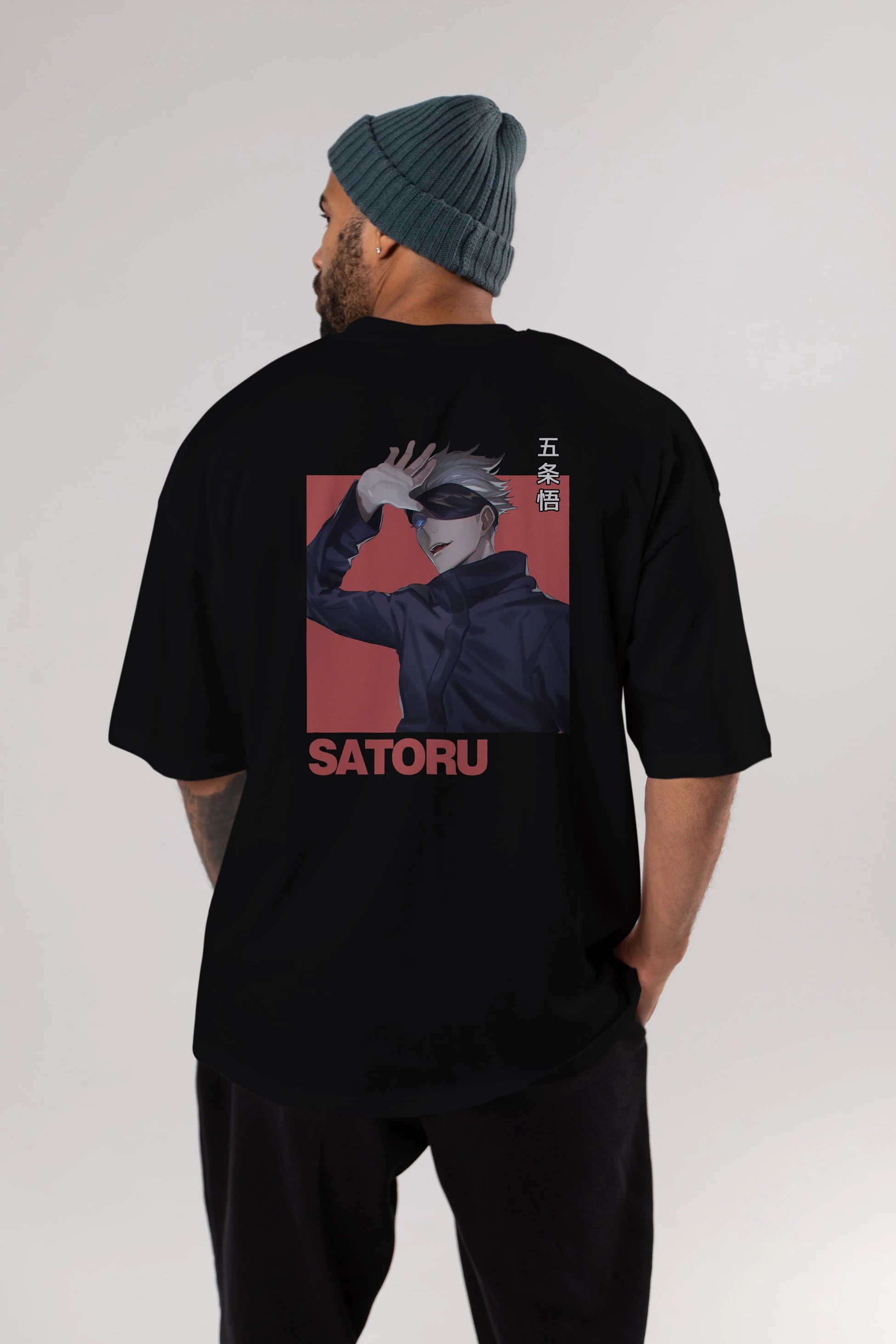 SATORU GOJO 2 Anime Arka Baskılı Oversize t-shirt Erkek Kadın Unisex