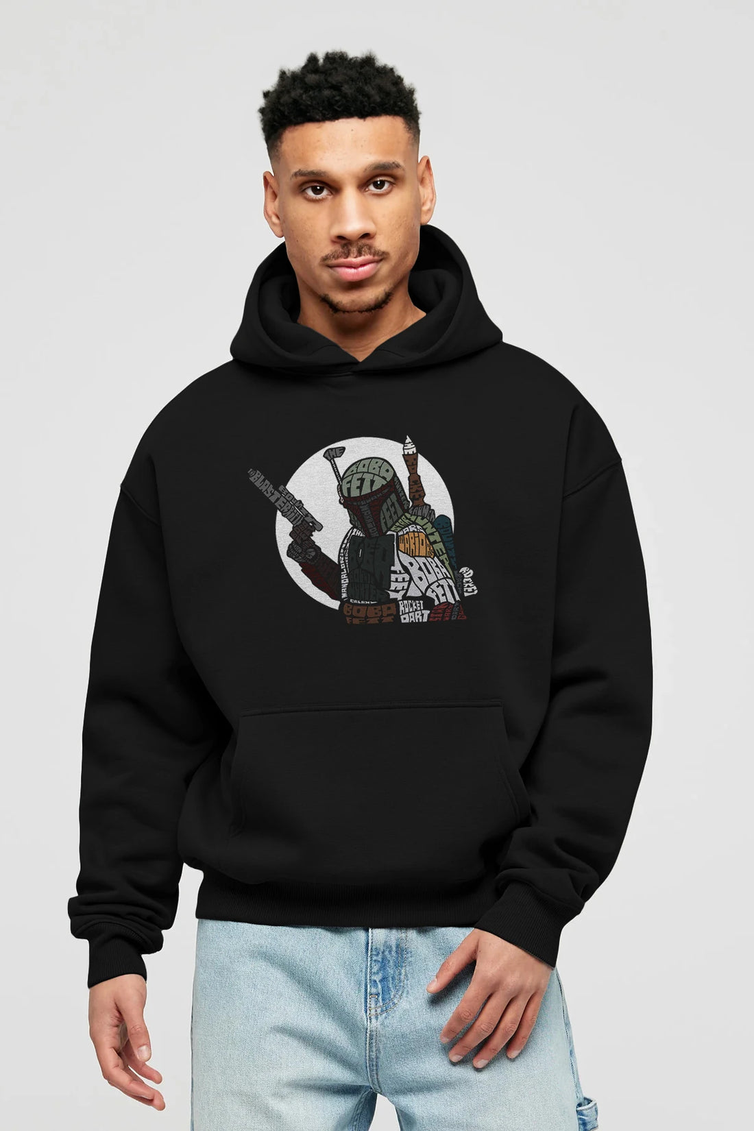 Boba Fett Ön Baskılı Hoodie Oversize Kapüşonlu Sweatshirt Erkek Kadın Unisex
