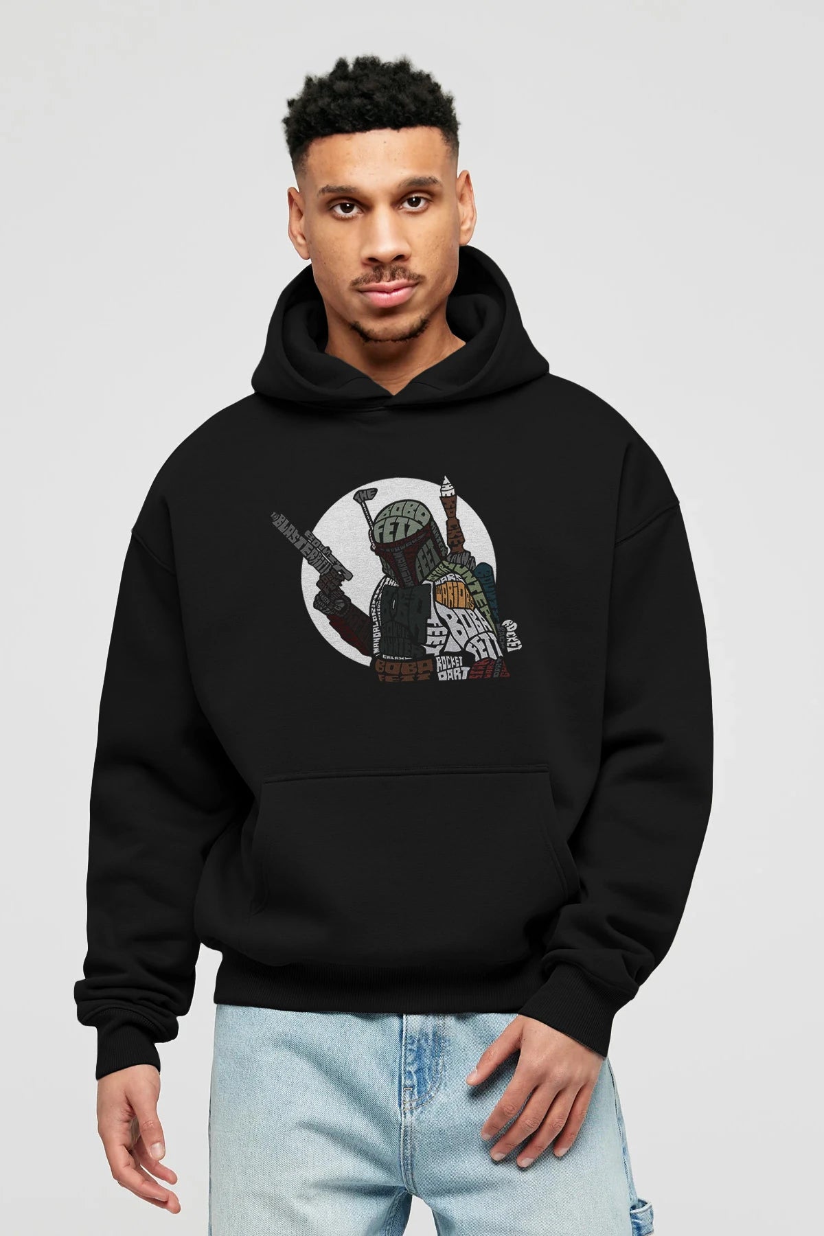 Boba Fett Ön Baskılı Hoodie Oversize Kapüşonlu Sweatshirt Erkek Kadın Unisex