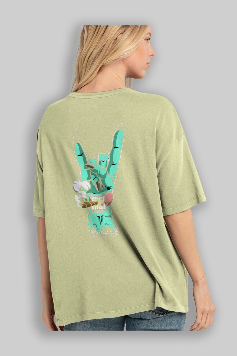 Metal Sign Arka Baskılı Oversize t-shirt Erkek Kadın Unisex %100 Pamuk tişort