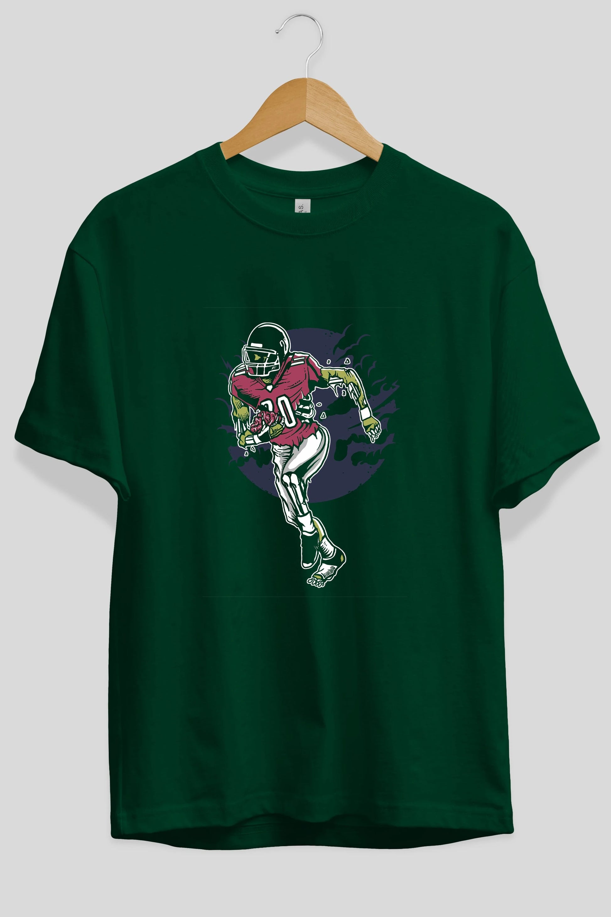 Zombie Football Ön Baskılı Oversize t-shirt Erkek Kadın Unisex %100 Pamuk tişort
