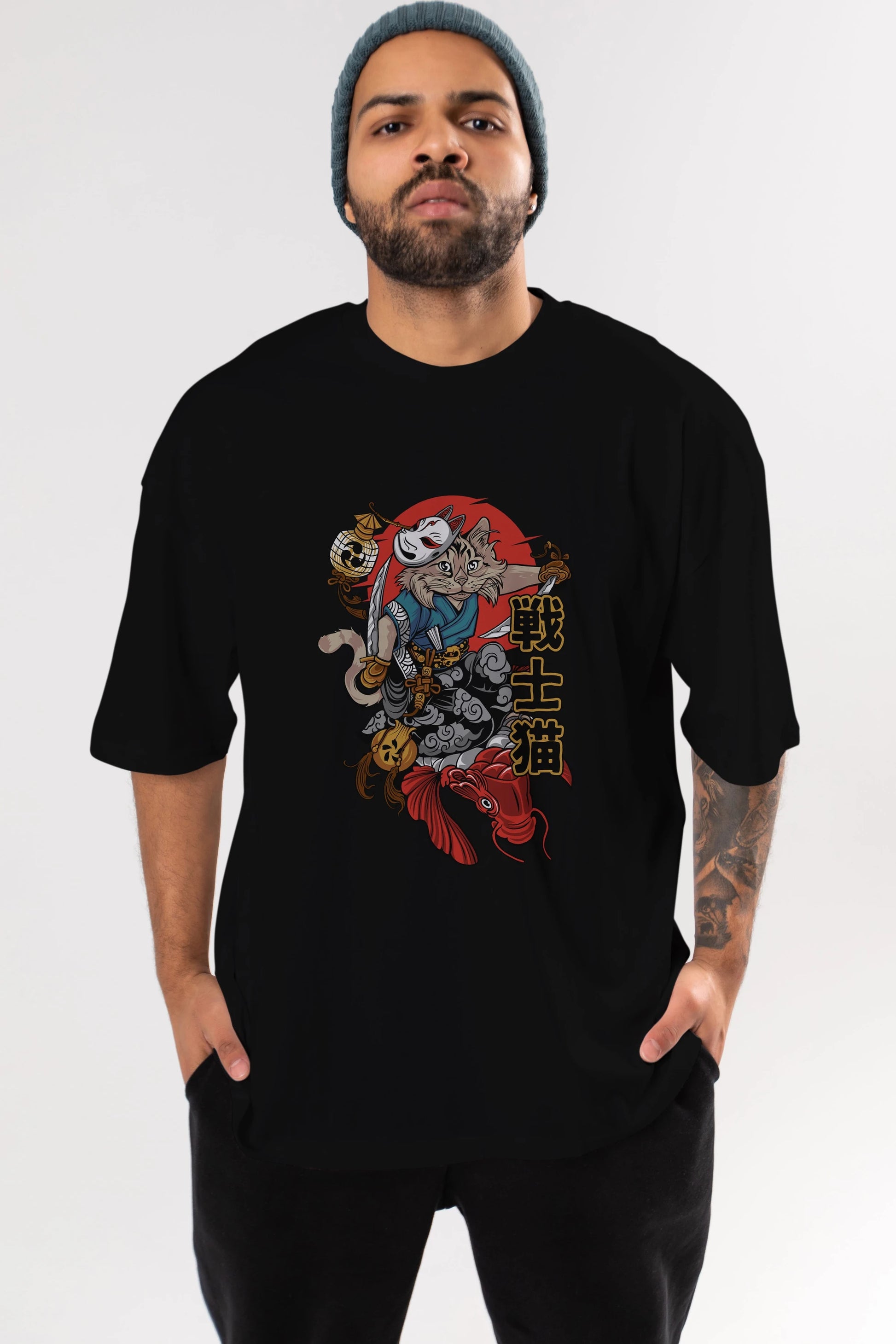 TRIBAL (2) Anime Ön Baskılı Oversize t-shirt %100 pamuk Erkek Kadın Unisex
