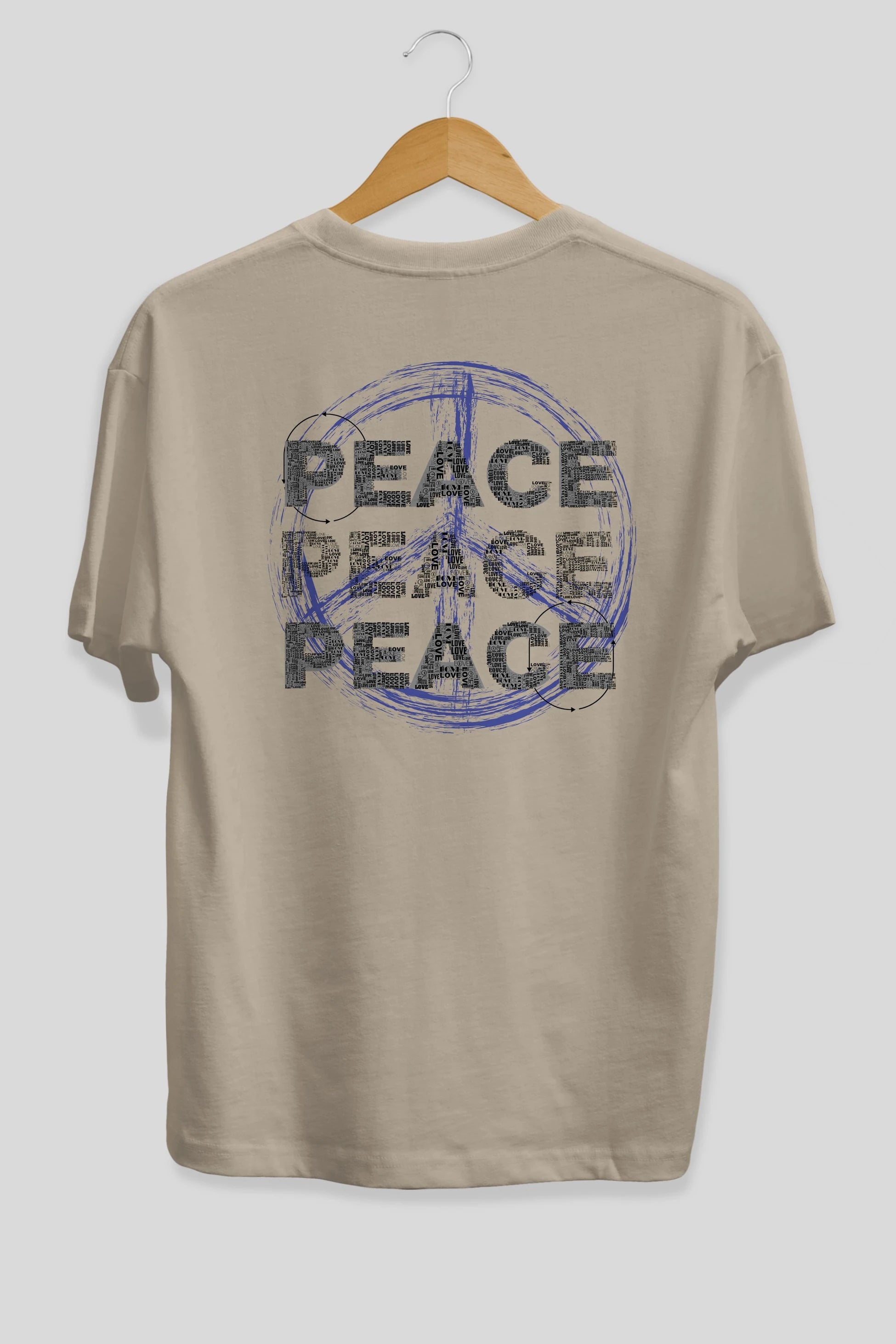 Peace Yazılı Arka Baskılı Oversize t-shirt Erkek Kadın Unisex