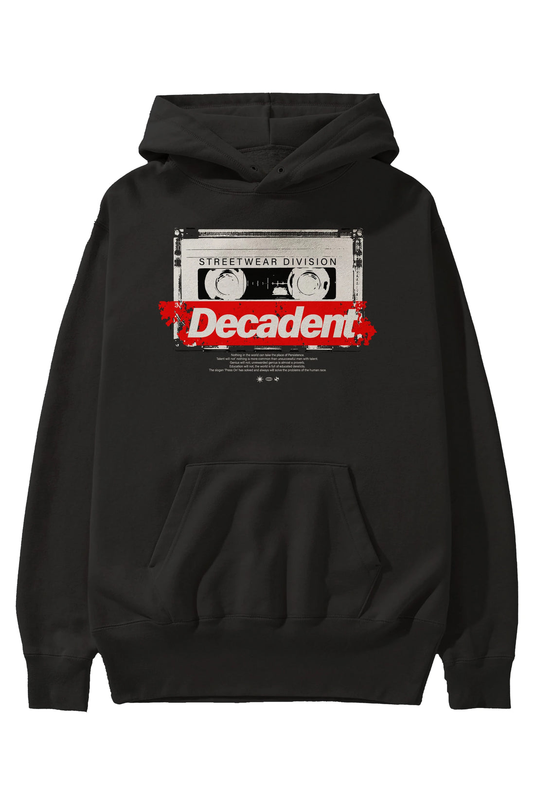 Decadent Ön Baskılı Hoodie Oversize Kapüşonlu Sweatshirt Erkek Kadın Unisex