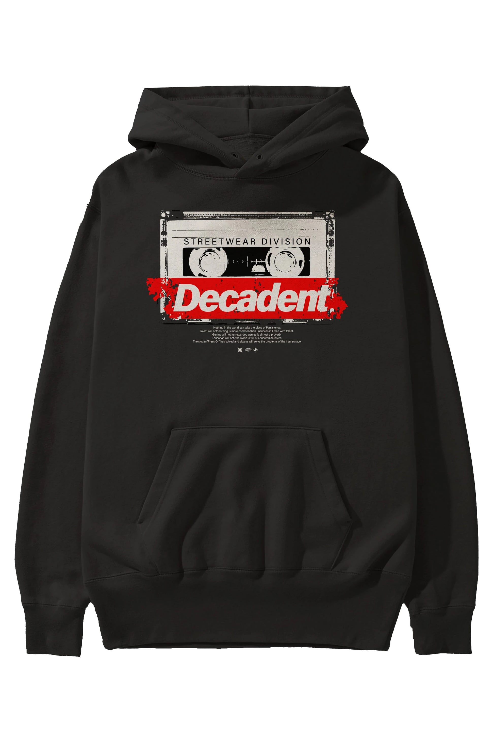 Decadent Ön Baskılı Hoodie Oversize Kapüşonlu Sweatshirt Erkek Kadın Unisex