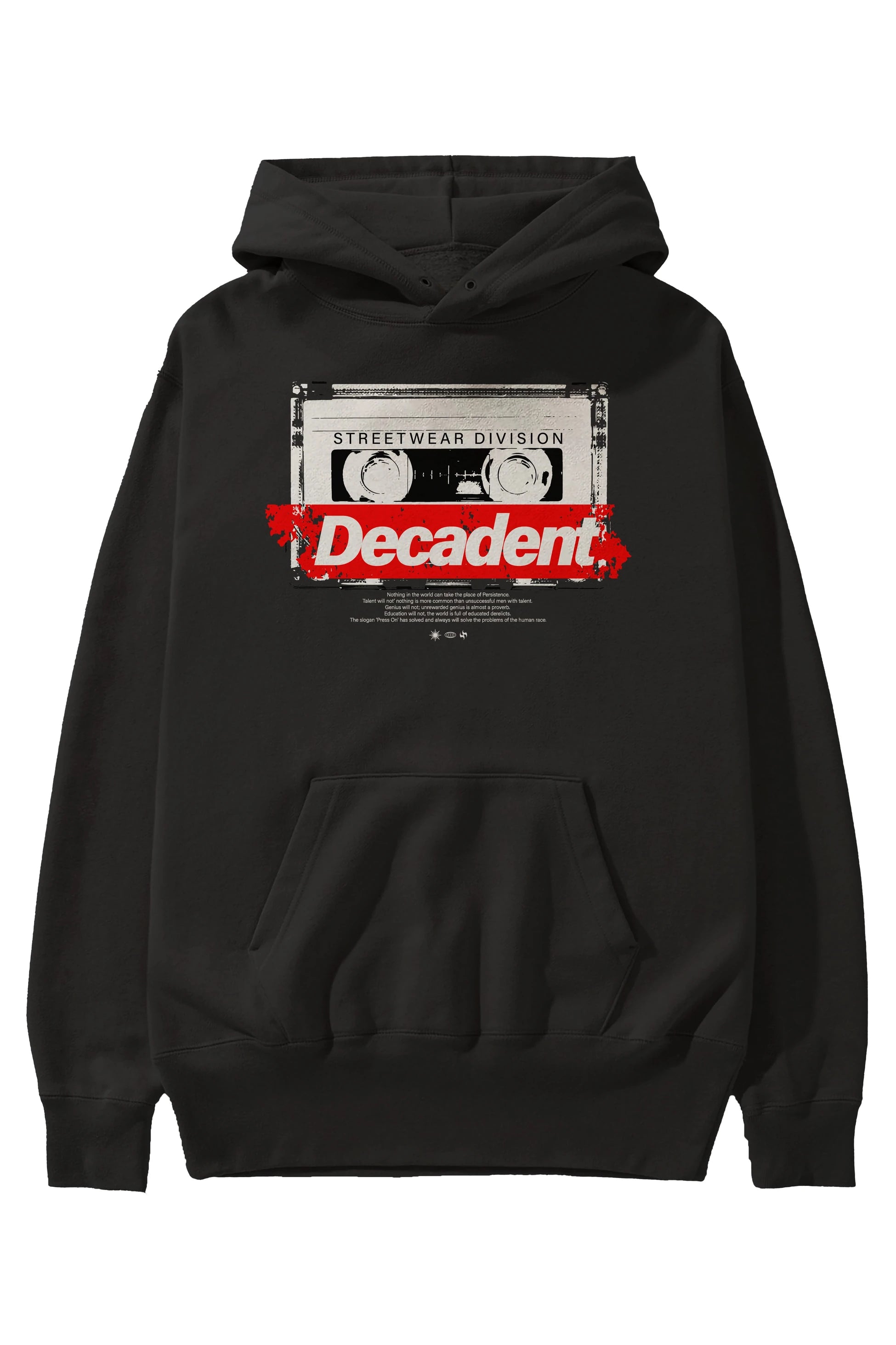 Decadent Ön Baskılı Hoodie Oversize Kapüşonlu Sweatshirt Erkek Kadın Unisex