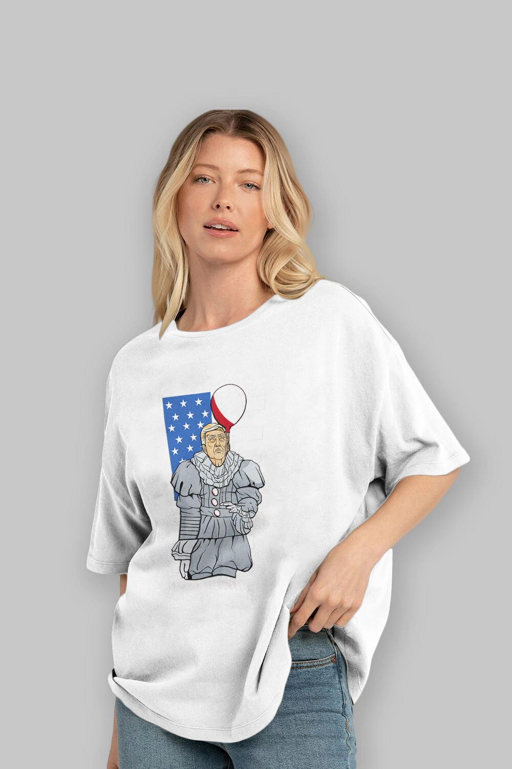 It Trump Ön Baskılı Oversize t-shirt Erkek Kadın Unisex %100 Pamuk tişort
