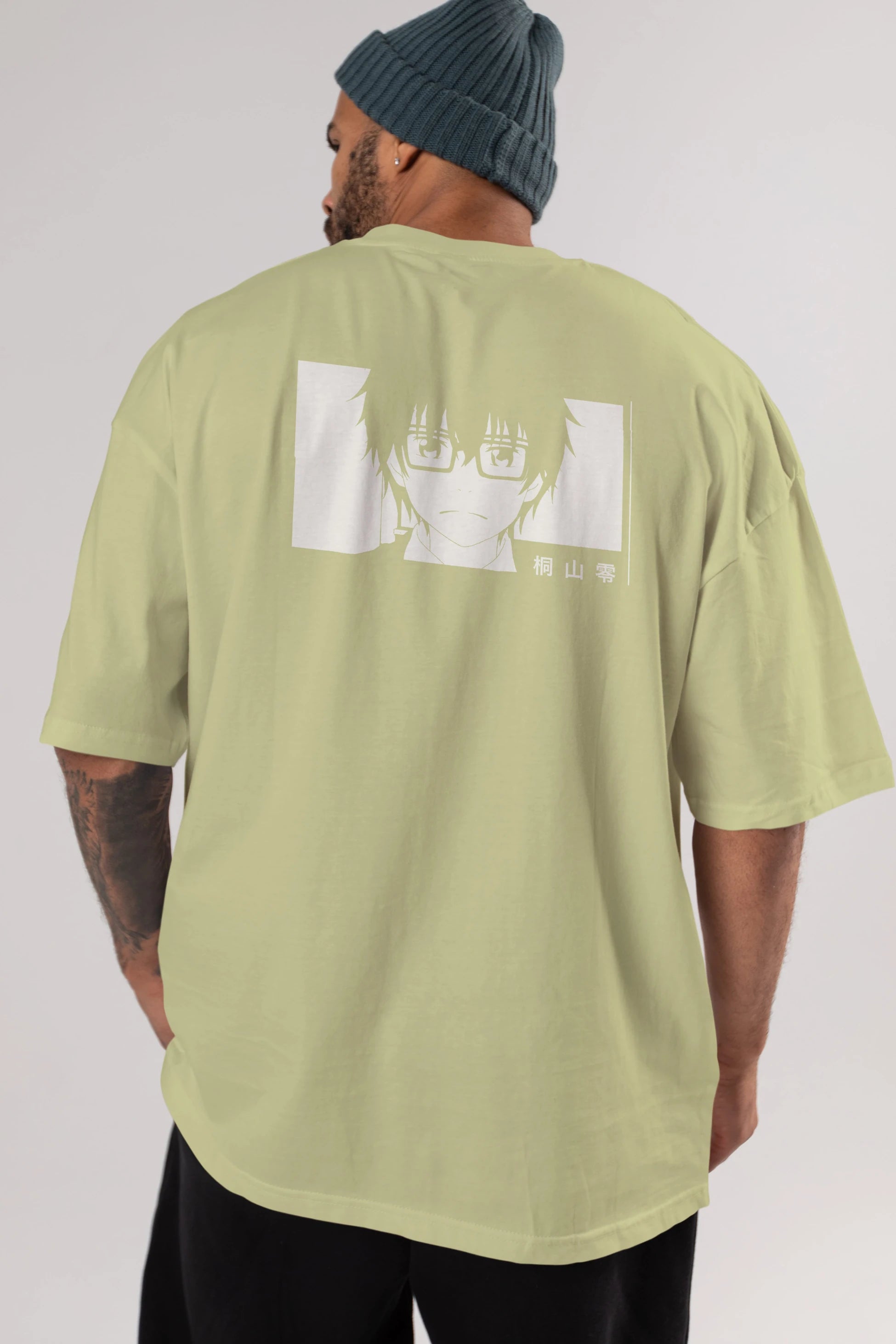 Rei Kiriyama 3 Anime Arka Baskılı Oversize t-shirt Erkek Kadın Unisex
