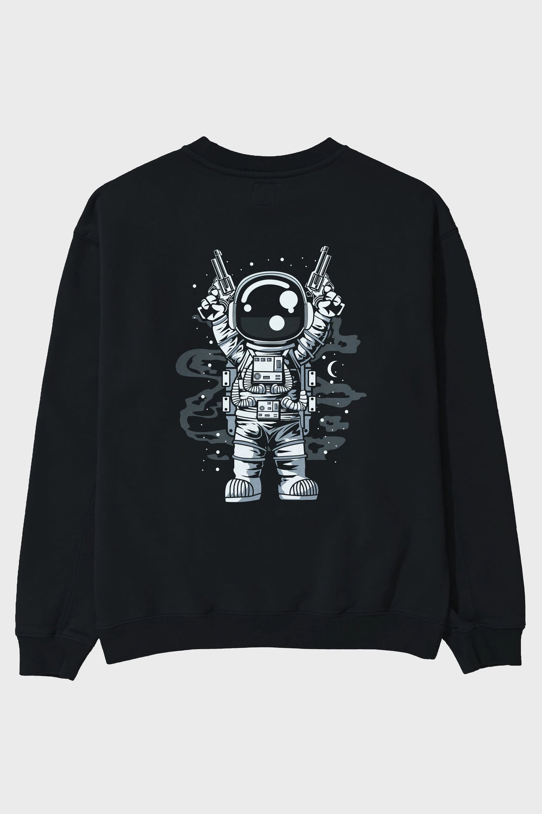 Astronaut Gun Arka Baskılı Oversize Sweatshirt Erkek Kadın Unisex