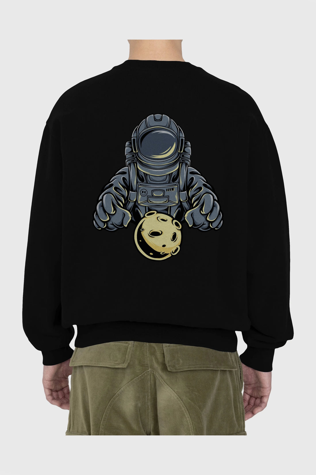 Astromoon tshirt Arka Baskılı Oversize Sweatshirt Erkek Kadın Unisex