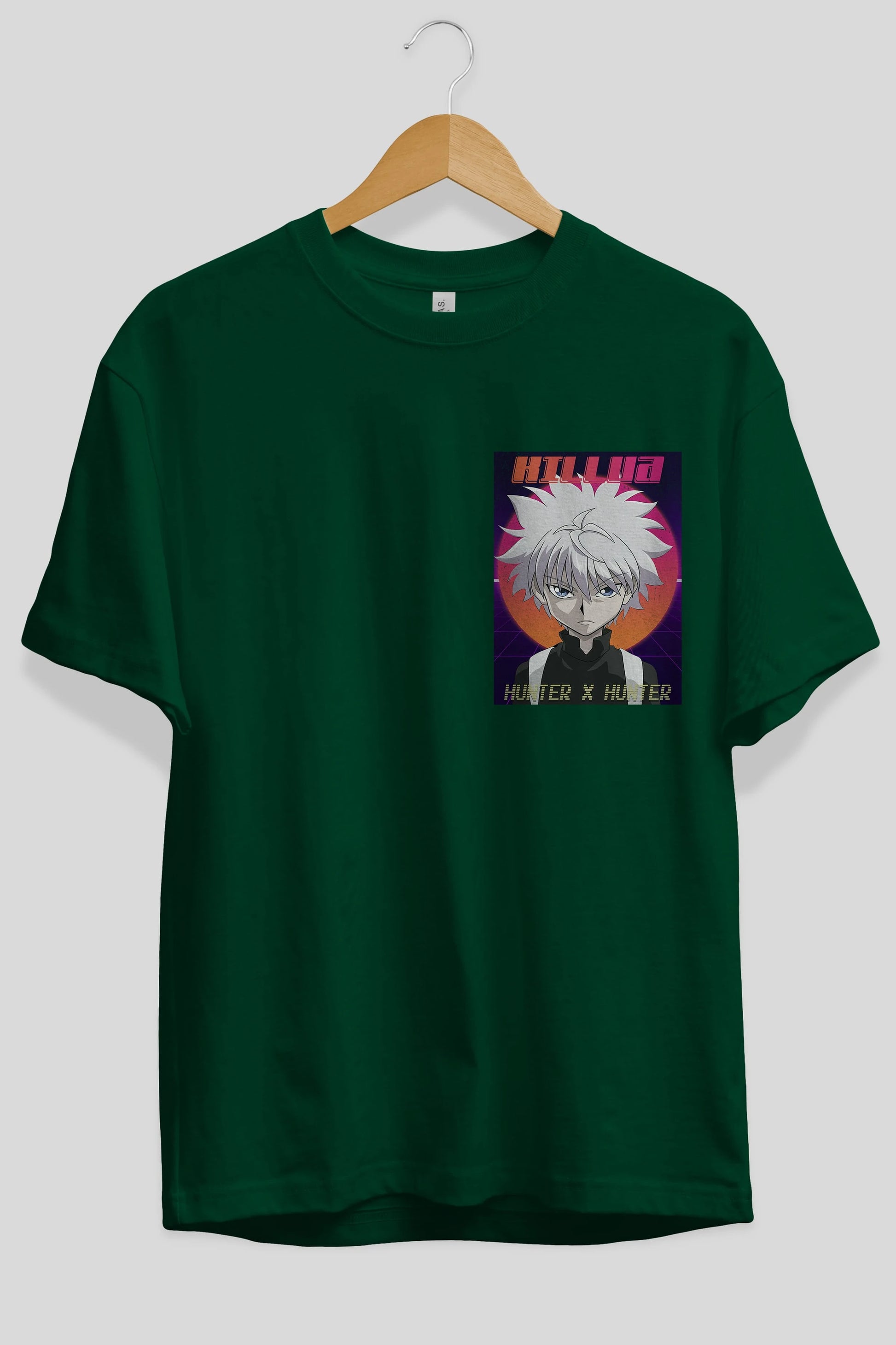 Killua Zoldyck 12 1 Ön Sol Baskılı Oversize t-shirt Erkek Kadın Unisex %100 Pamuk Bisiklet Yaka tişort