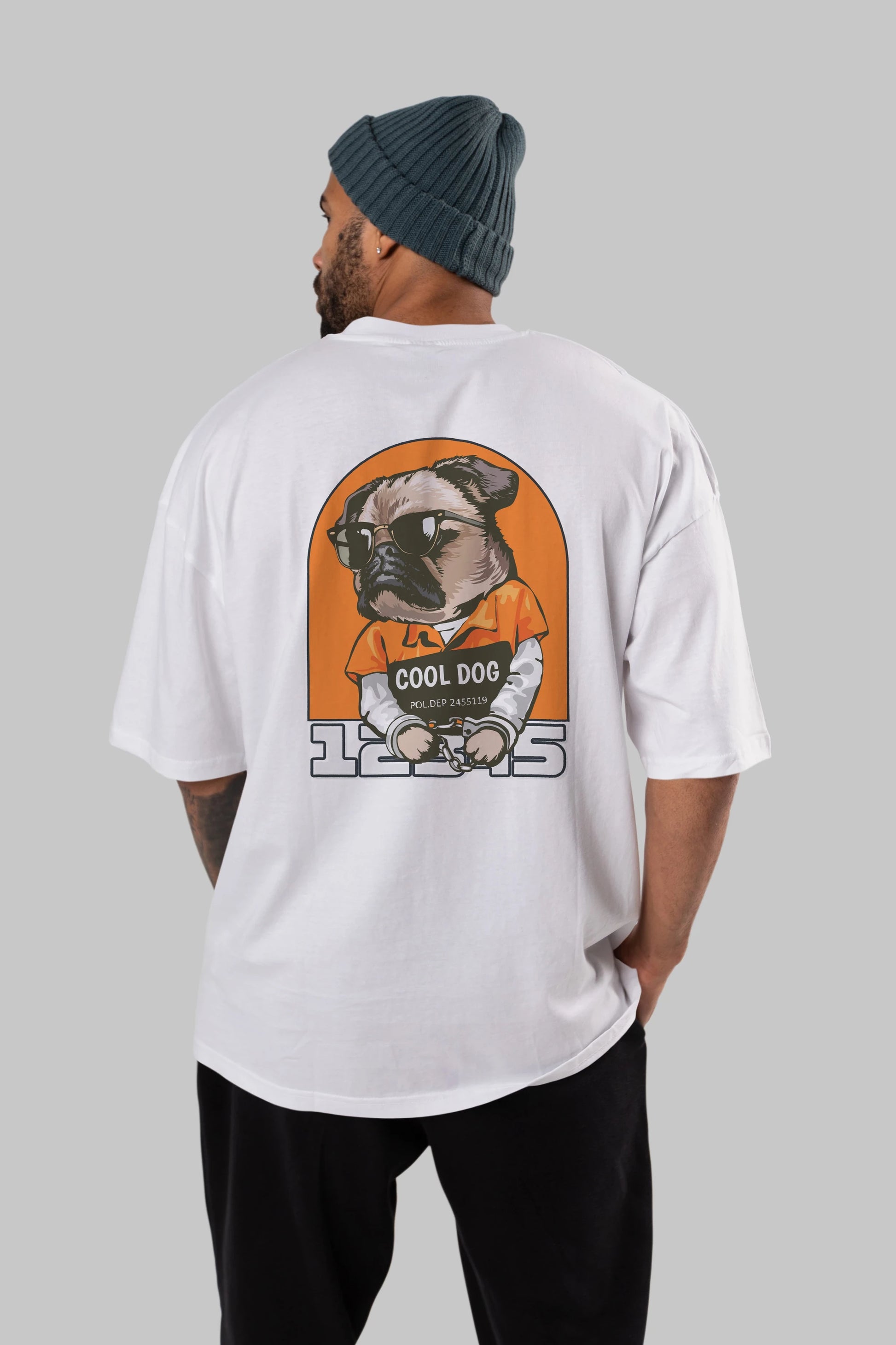 Cool Dog Arka Baskılı Oversize t-shirt Erkek Kadın Unisex