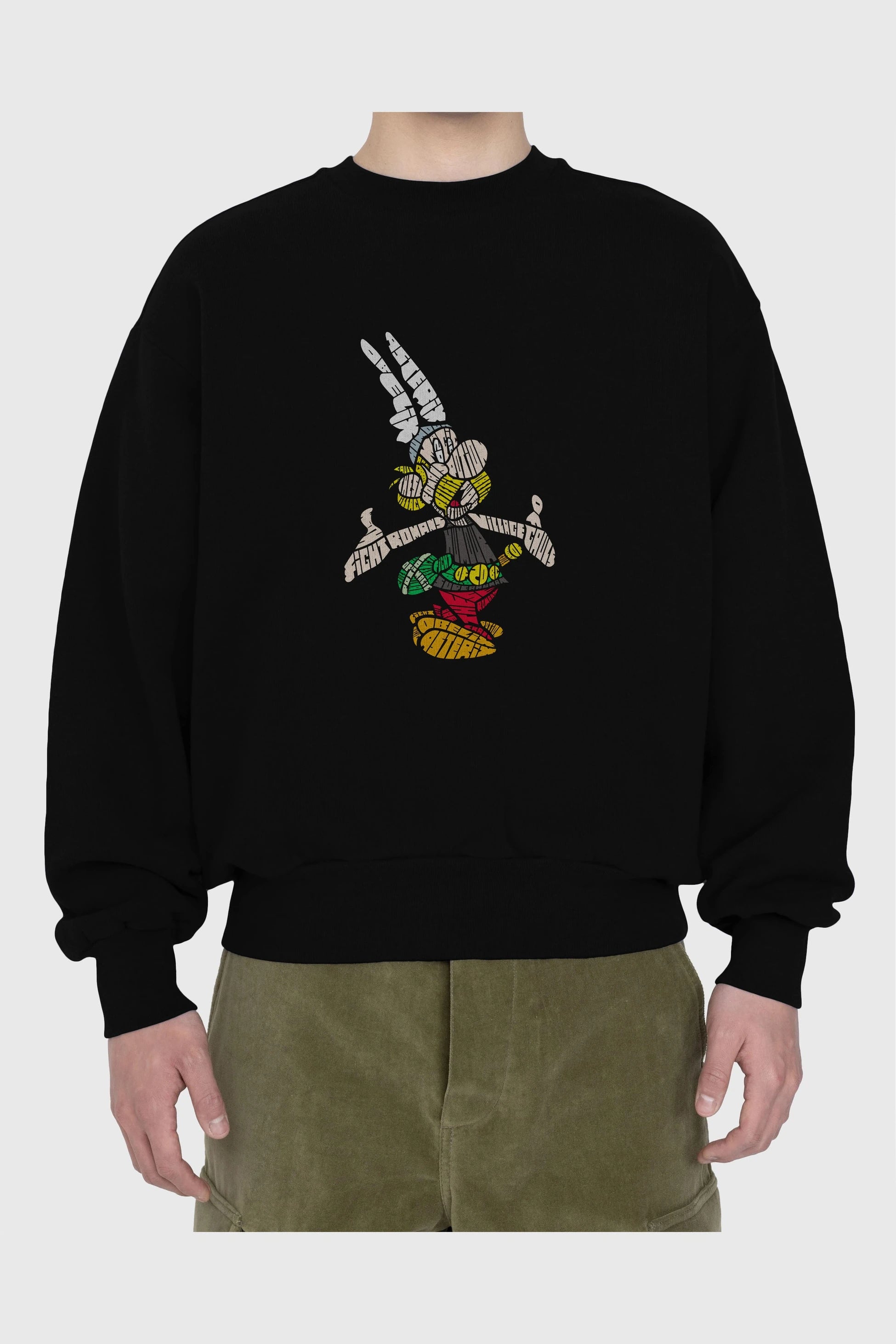 Asterix Ön Baskılı Oversize Sweatshirt Erkek Kadın Unisex