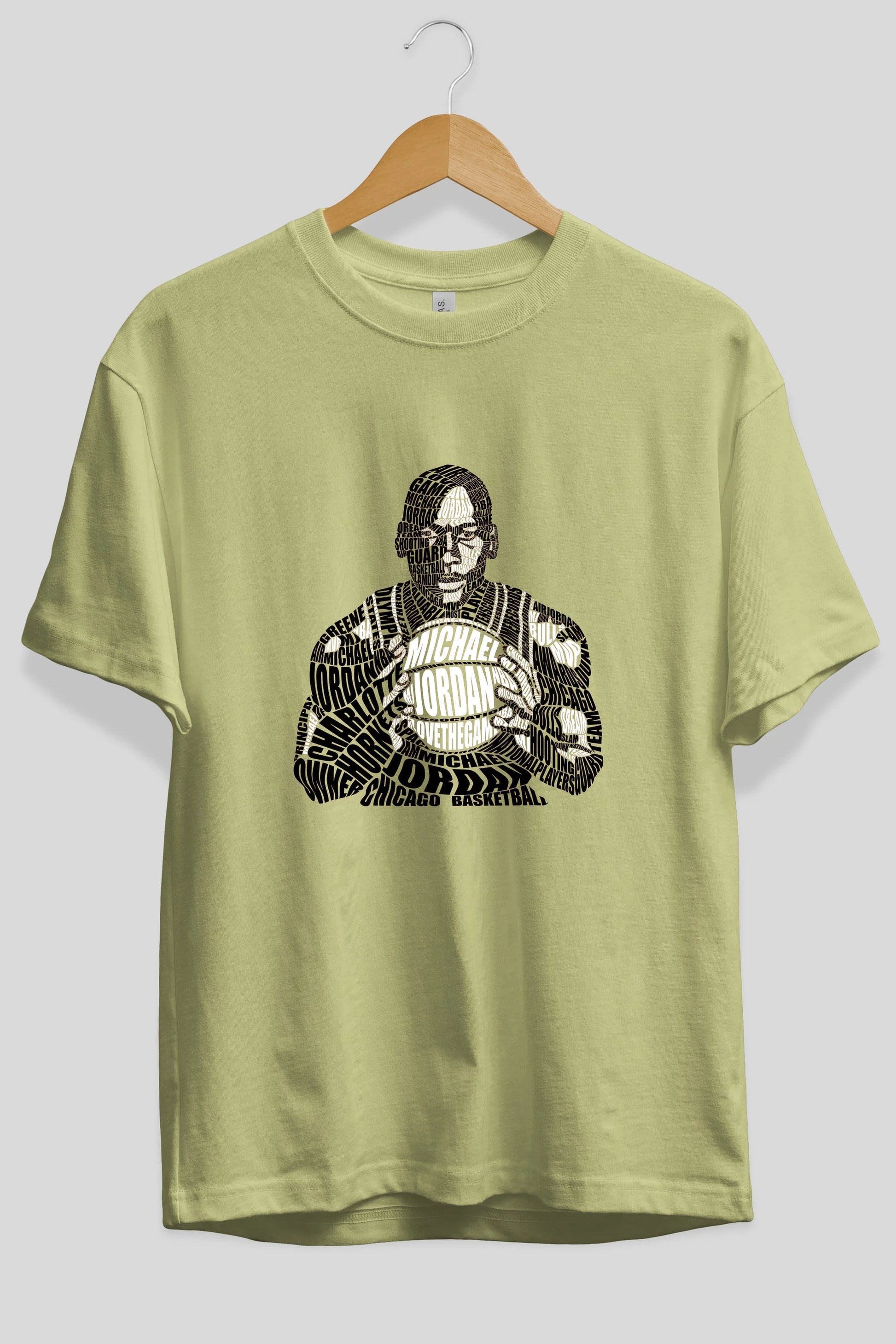 Michael Jordan Calligram Ön Baskılı Oversize t-shirt %100 pamuk Erkek Kadın Unisex