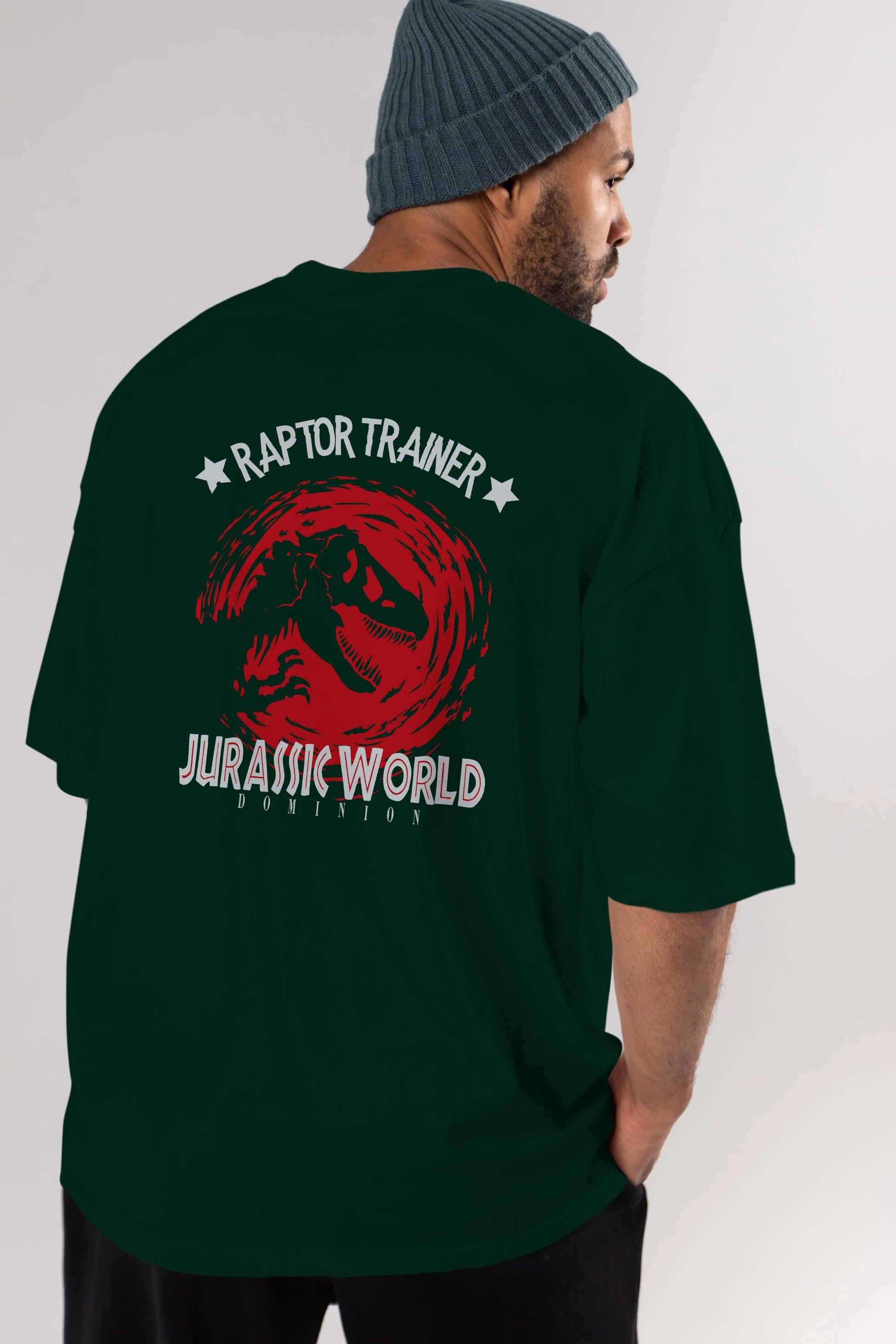 Jurassic Park (3) Arka Baskılı Oversize t-shirt Erkek Kadın Unisex %100 Pamuk Bisiklet Yaka tişort