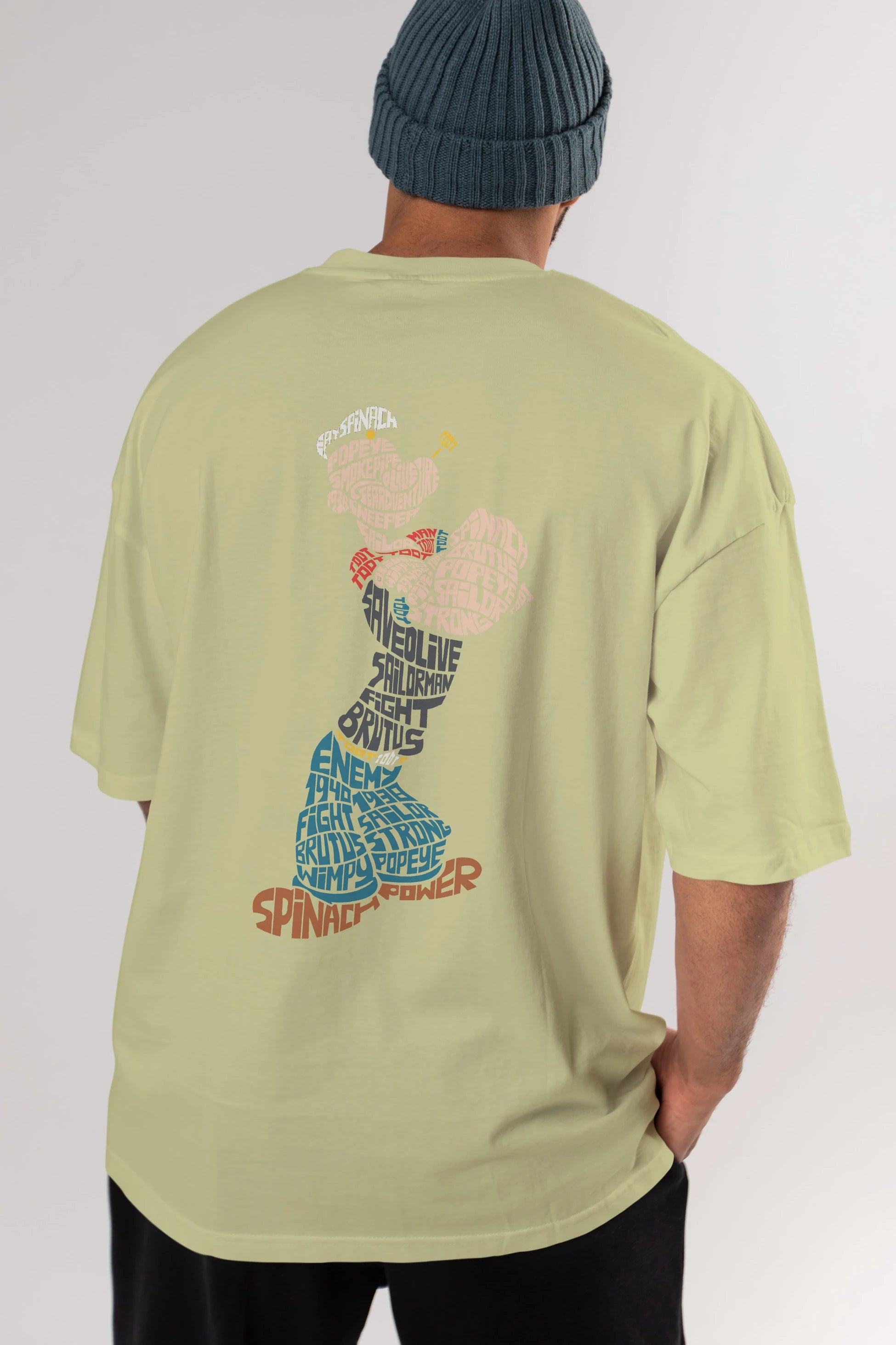Sailorman Arka Baskılı Oversize t-shirt %100 pamuk Erkek Kadın Unisex