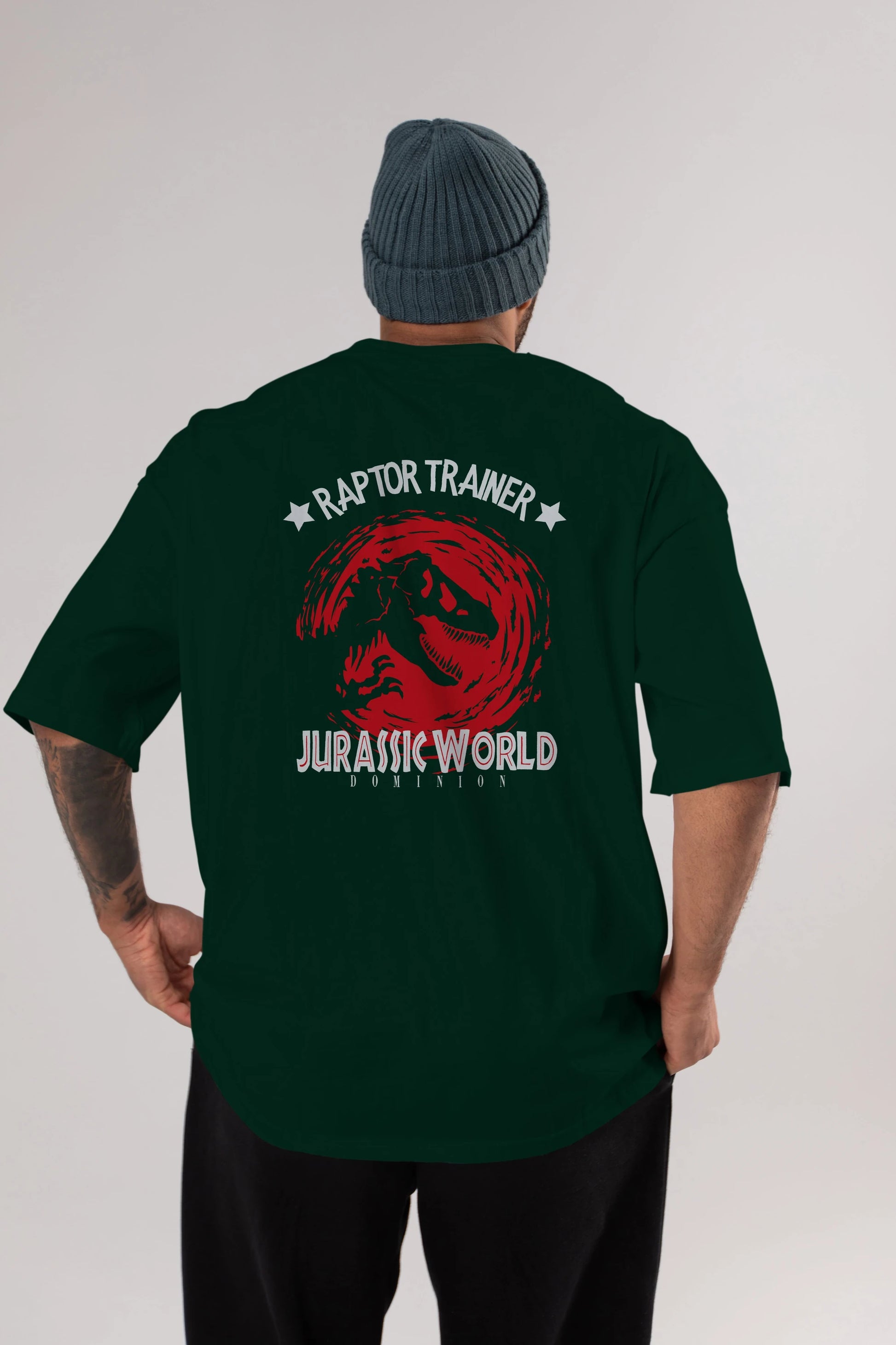 Jurassic Park (3) Arka Baskılı Oversize t-shirt Erkek Kadın Unisex %100 Pamuk Bisiklet Yaka tişort
