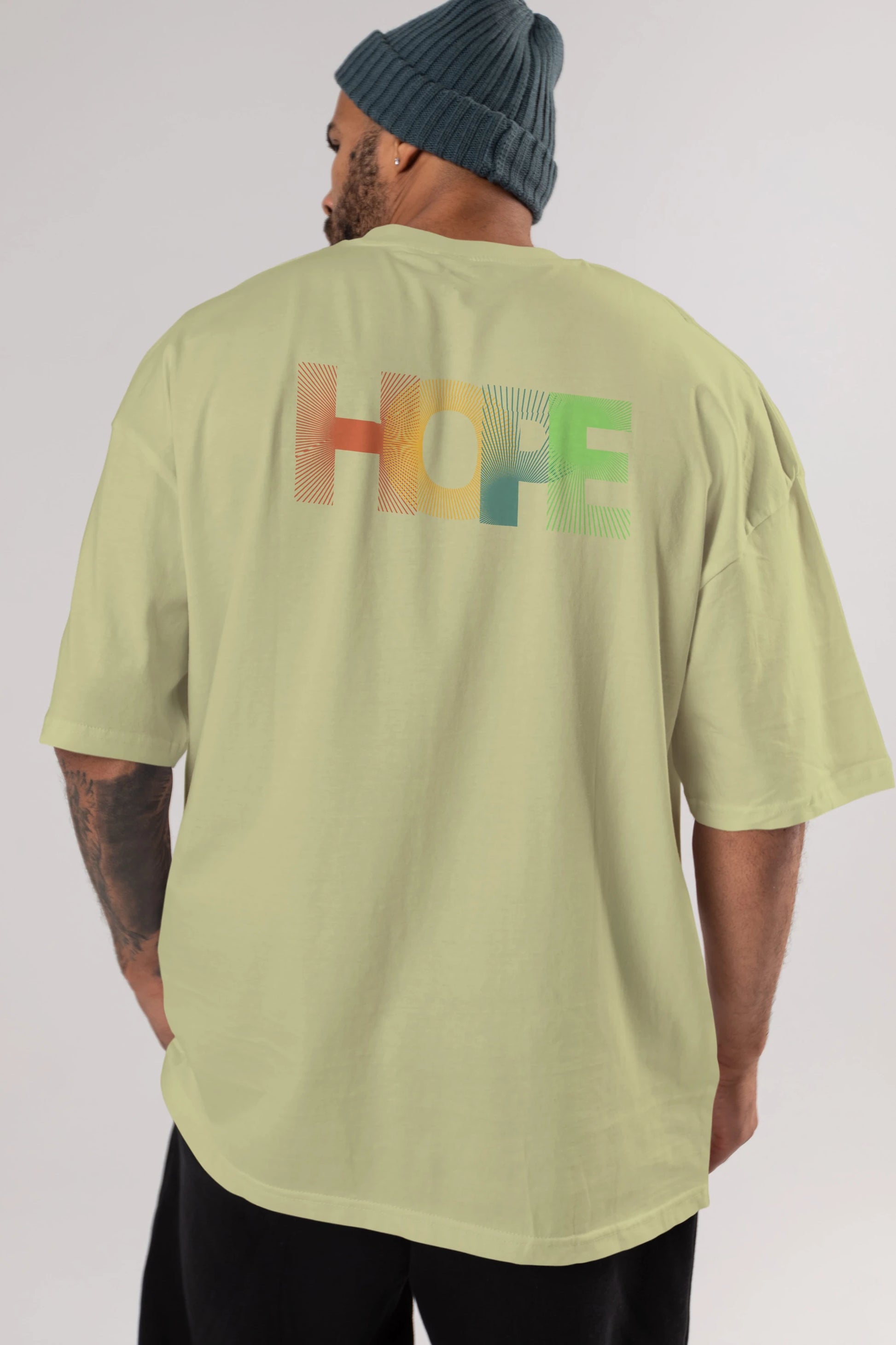 Hope Arka Baskılı Oversize t-shirt Erkek Kadın Unisex