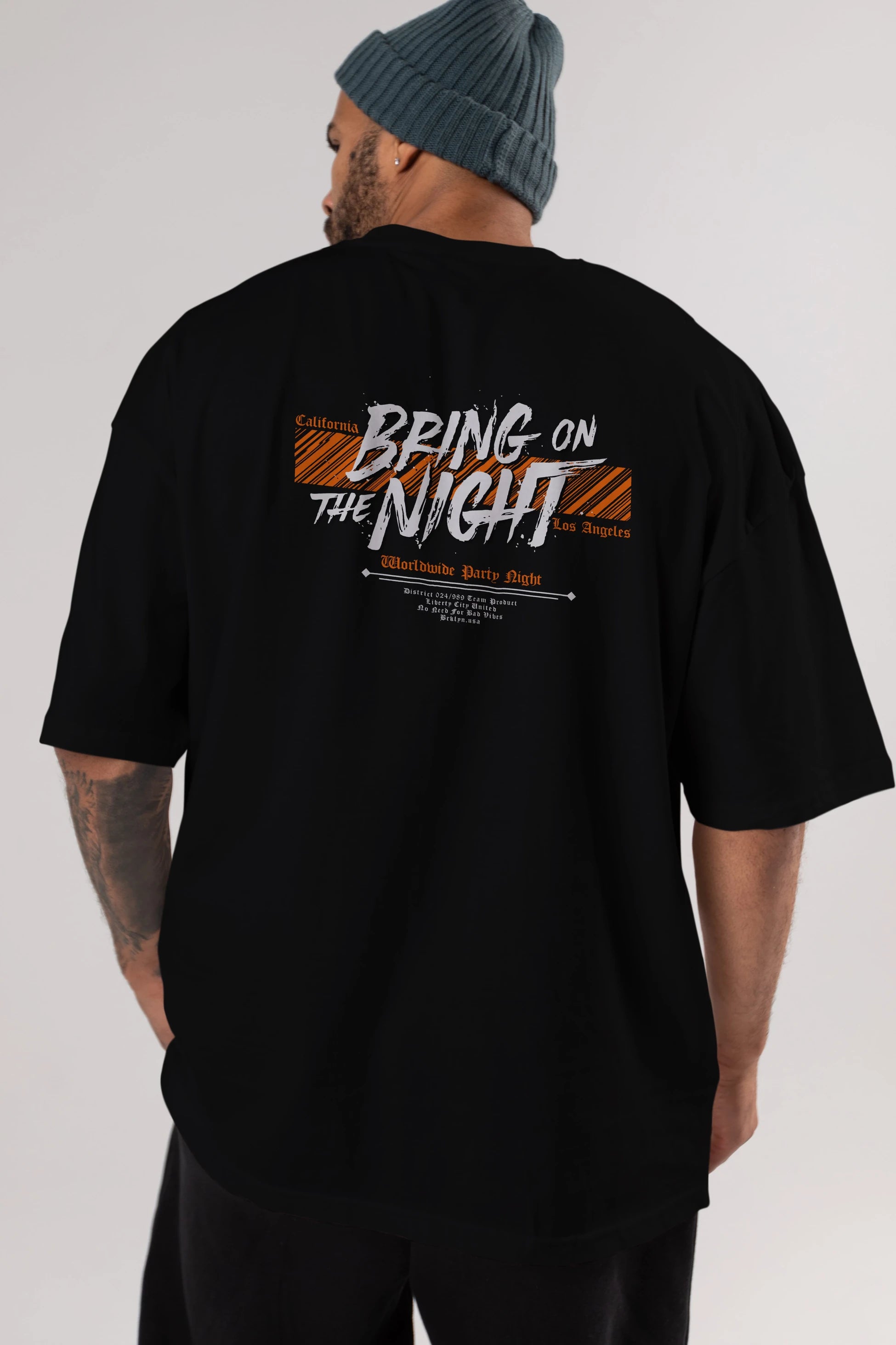 Bring on The Night Arka Baskılı Oversize t-shirt Erkek Kadın Unisex
