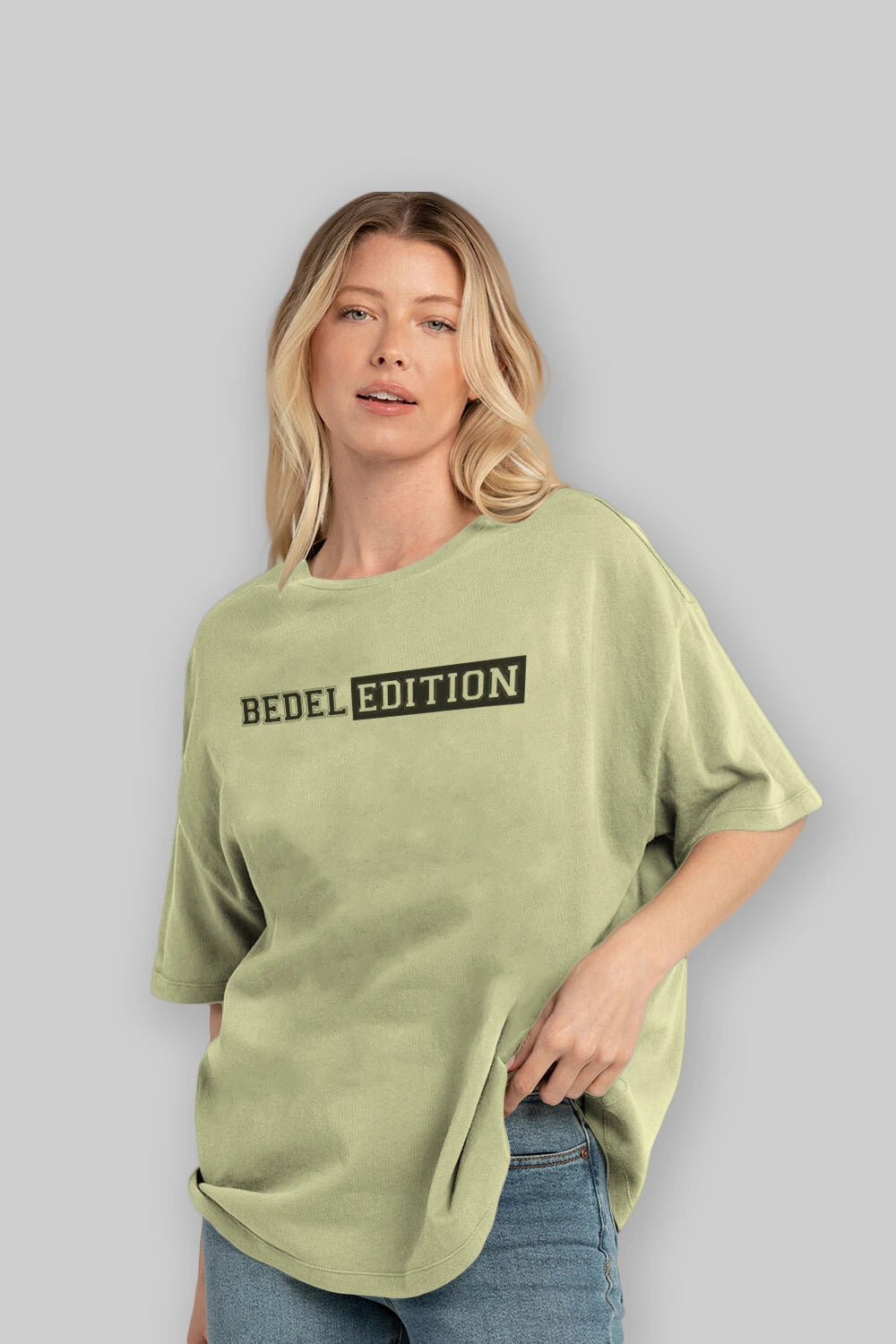 Bedel Edition Ön Baskılı Oversize t-shirt %100 pamuk Erkek Kadın Unisex