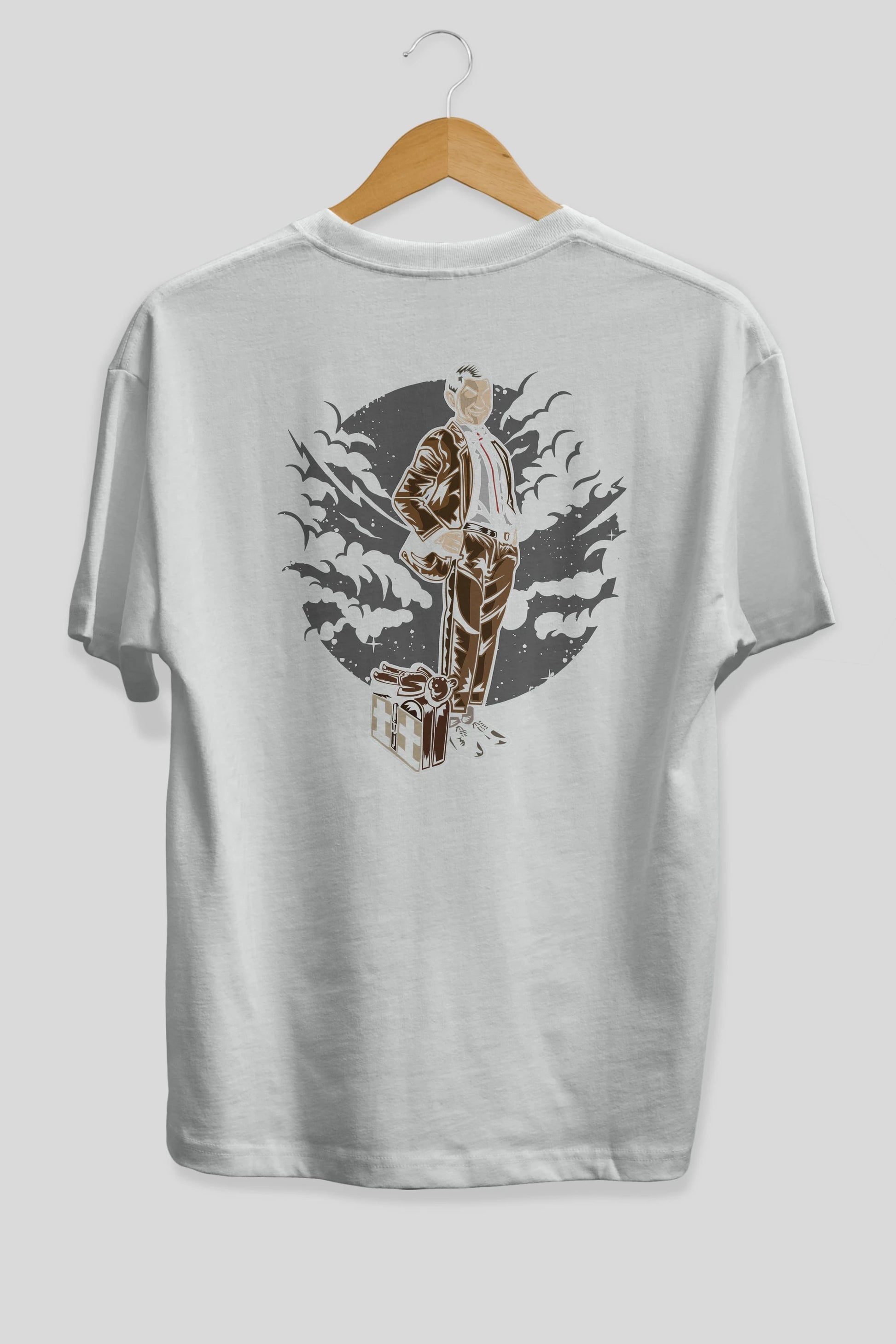 Mr Bean Arka Baskılı Oversize t-shirt Erkek Kadın Unisex %100 Pamuk