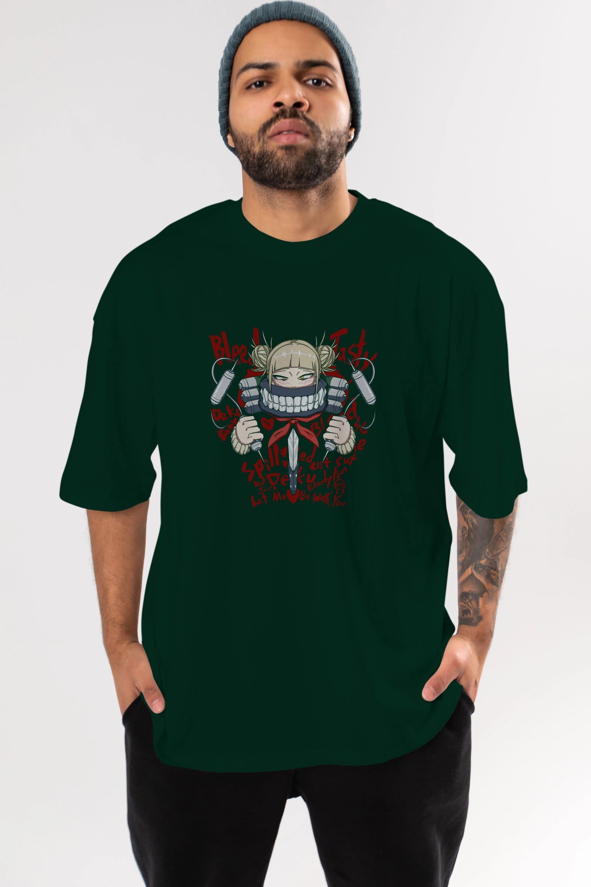 Himiko Toga 1 Anime Ön Baskılı Oversize t-shirt %100 pamuk Erkek Kadın Unisex