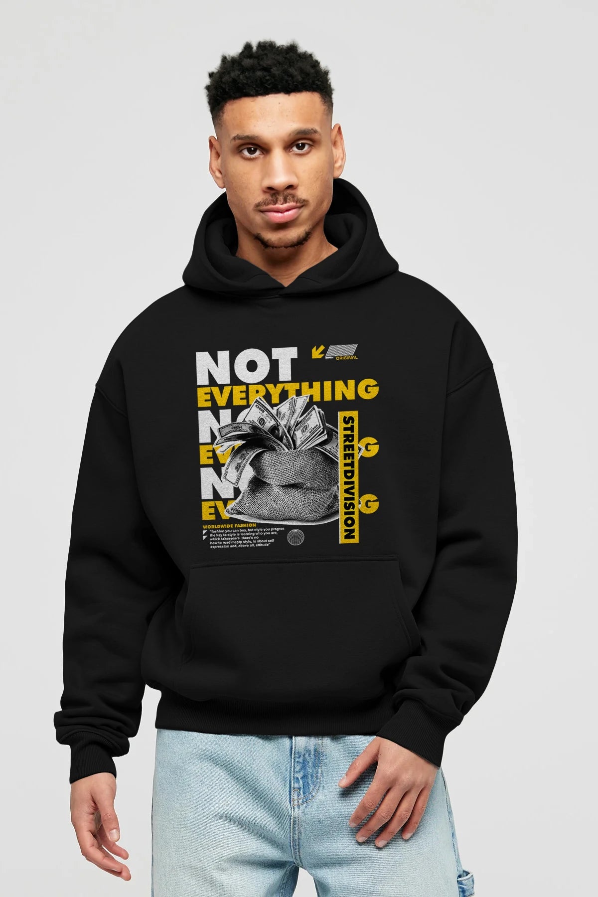 Not Everything Ön Baskılı Hoodie Oversize Kapüşonlu Sweatshirt Erkek Kadın Unisex