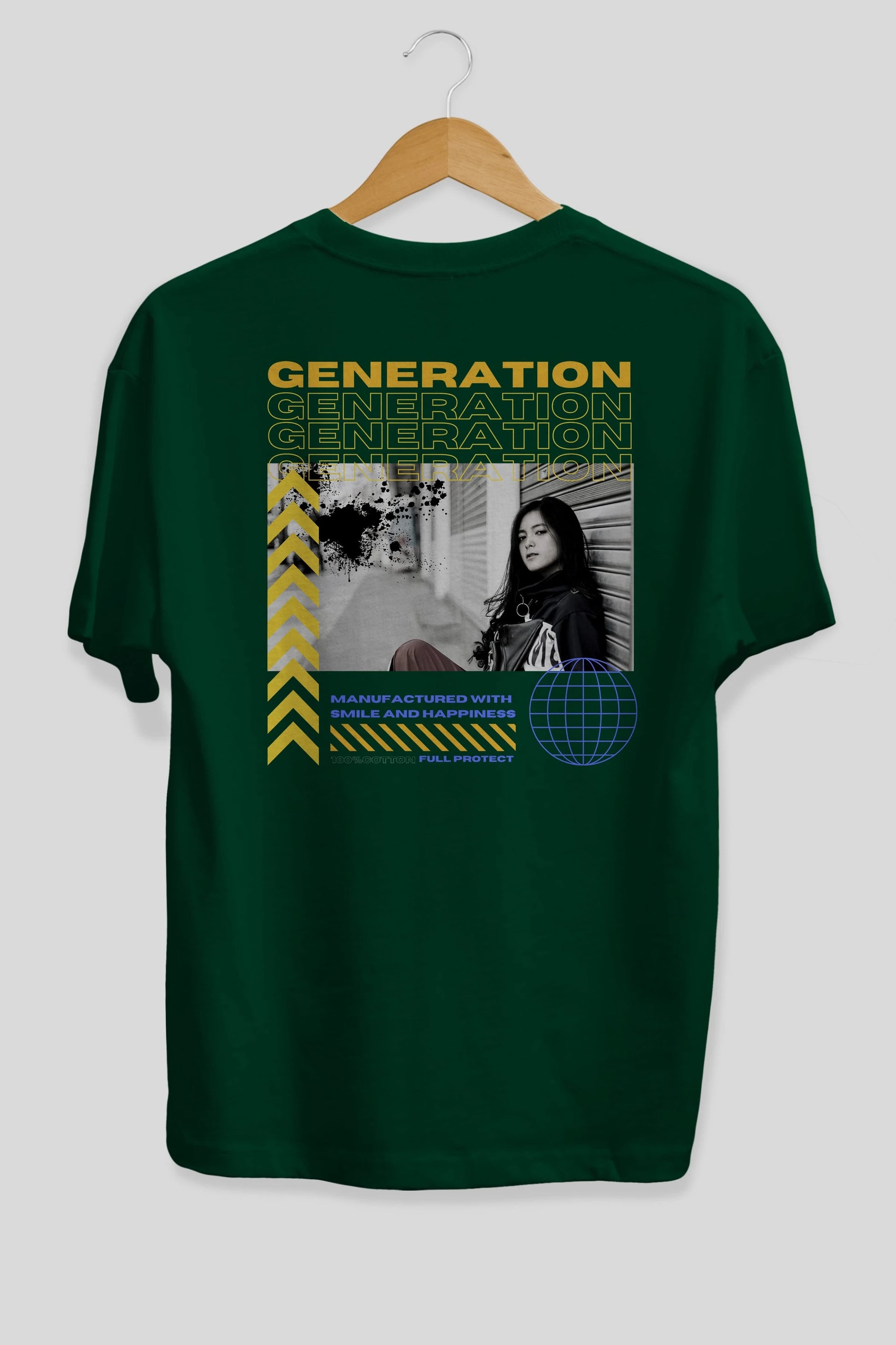 Generation Yazılı Arka Baskılı Oversize t-shirt Erkek Kadın Unisex