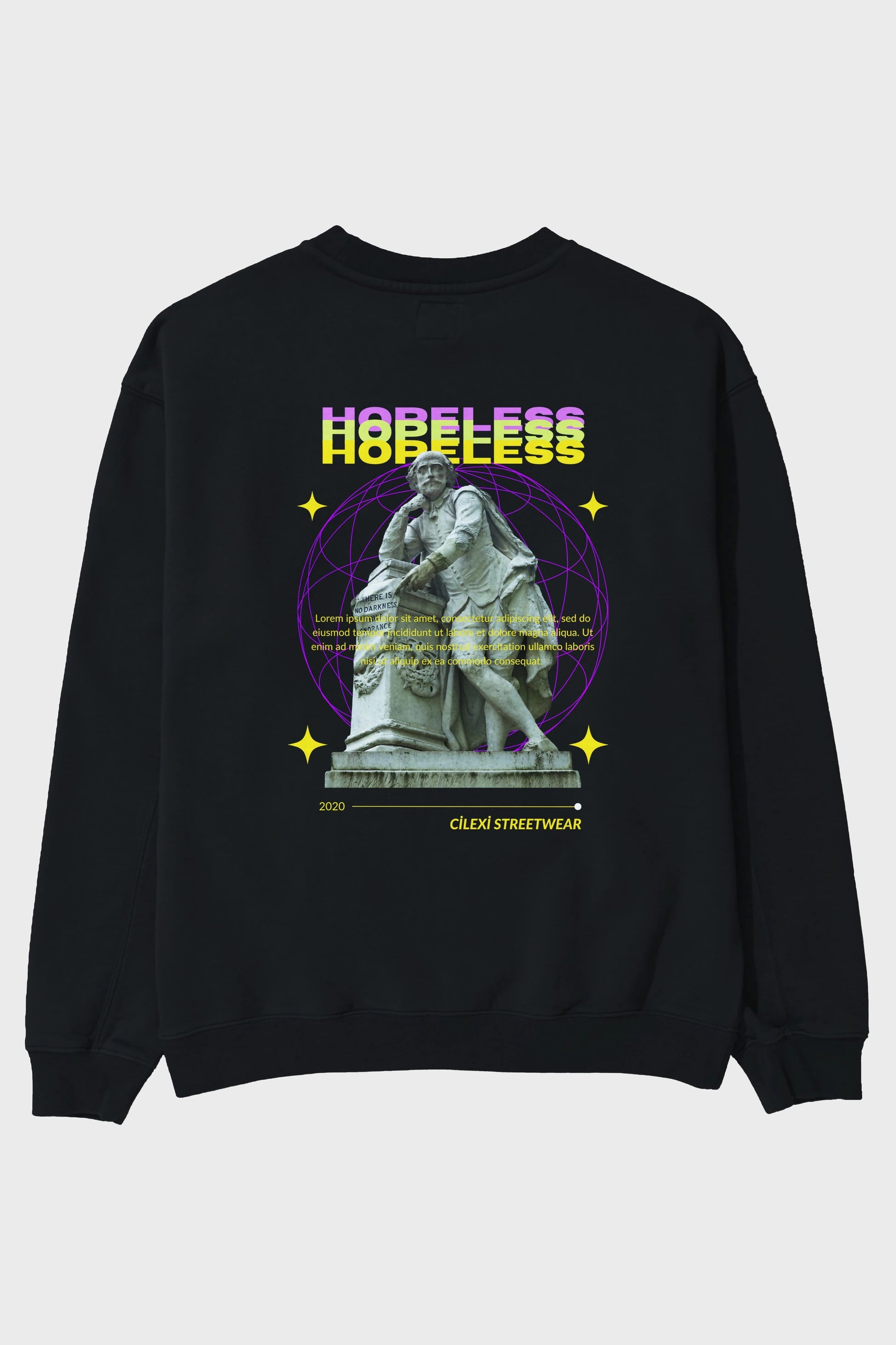 Hopeless Arka Baskılı Oversize Sweatshirt Erkek Kadın Unisex